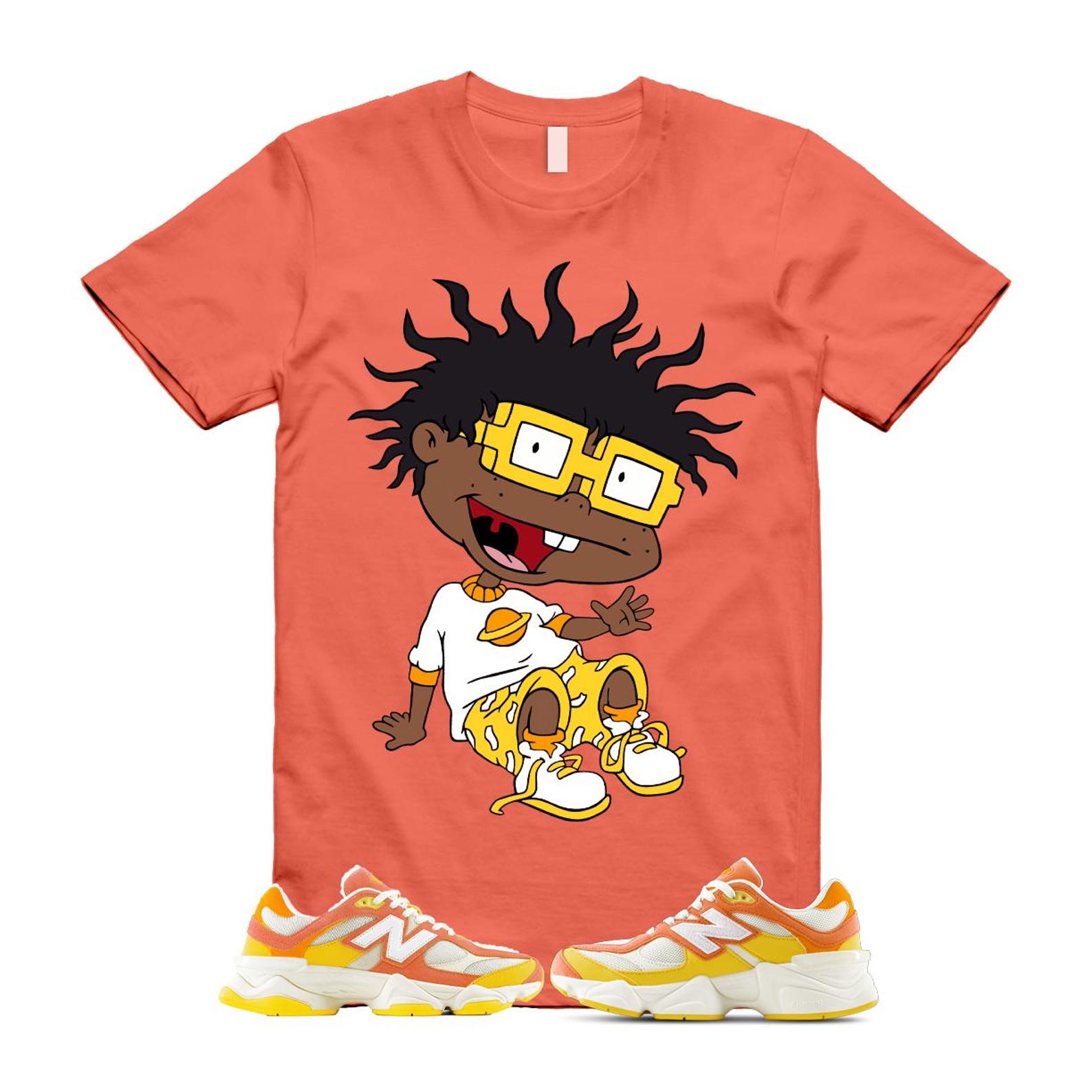 9060 Fluorescent Pink Orange Yellow Citrus Grapefruit Lemon Clementine T Shirt Match FINSTER U9060FLO T-Shirt, Sneaker Match Tee