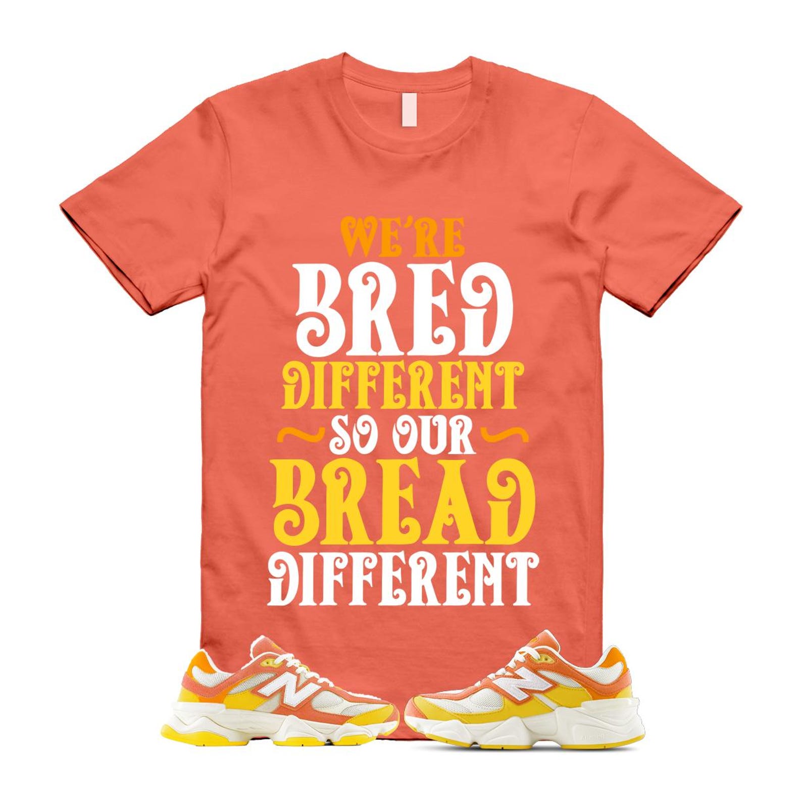9060 Fluorescent Pink Orange Yellow Citrus Grapefruit Lemon Clementine T Shirt Match BREAD U9060FLO T-Shirt, Sneaker Match Tee