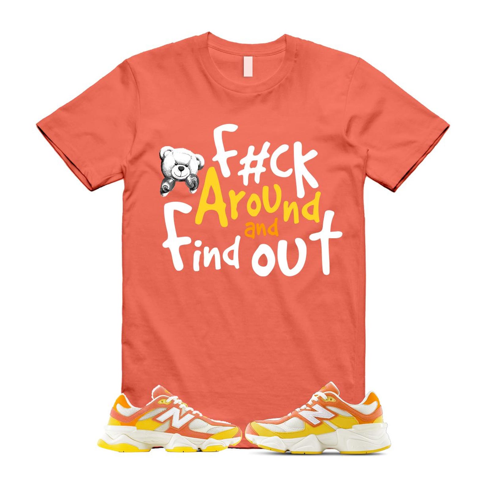9060 Fluorescent Pink Orange Yellow Citrus Grapefruit Lemon Clementine T Shirt Match FCK U9060FLO T-Shirt, Sneaker Match Tee