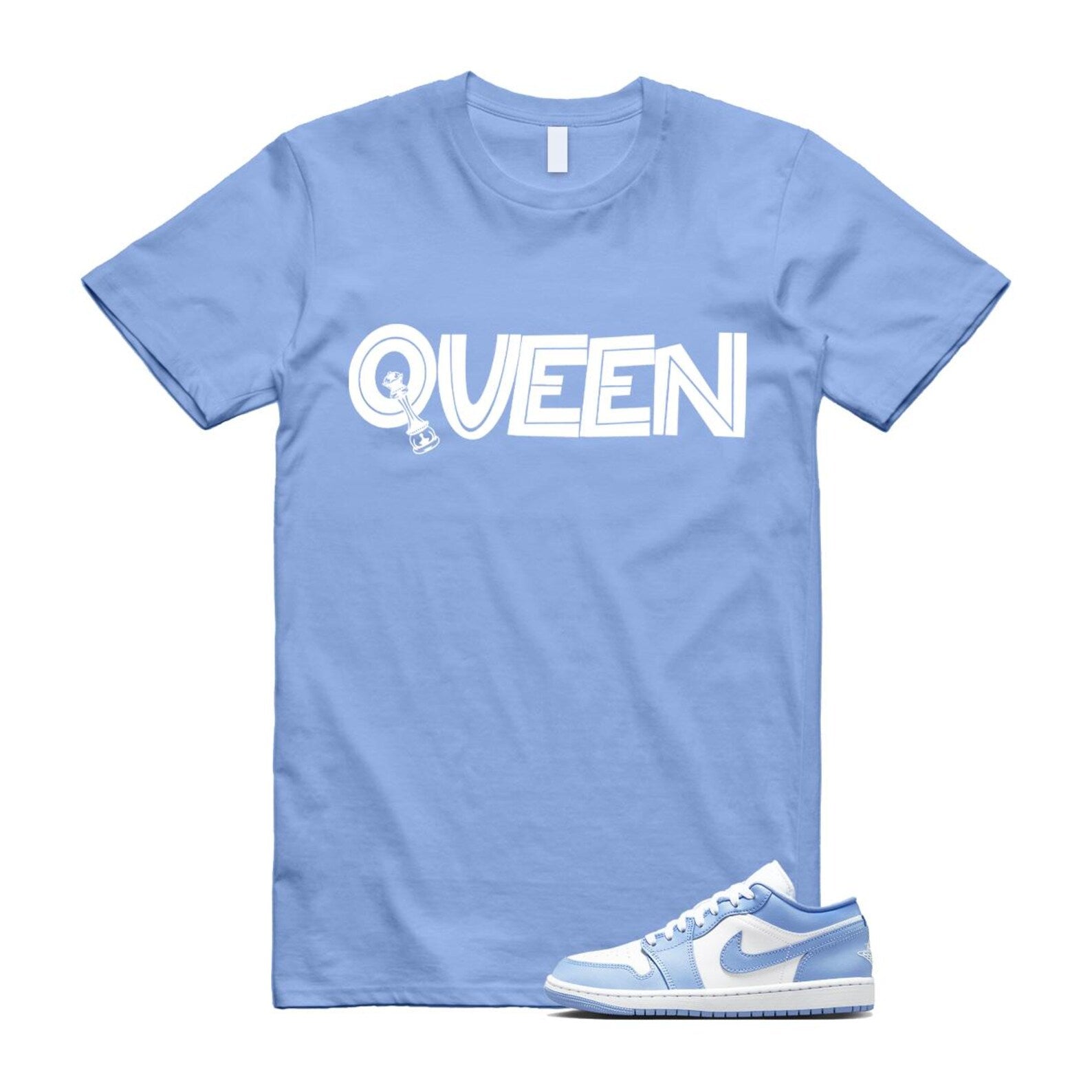 Jordan 1 Low White Aluminum T Shirt Match QUEEN DC0774-142 T-Shirt, Sneaker Match Tee