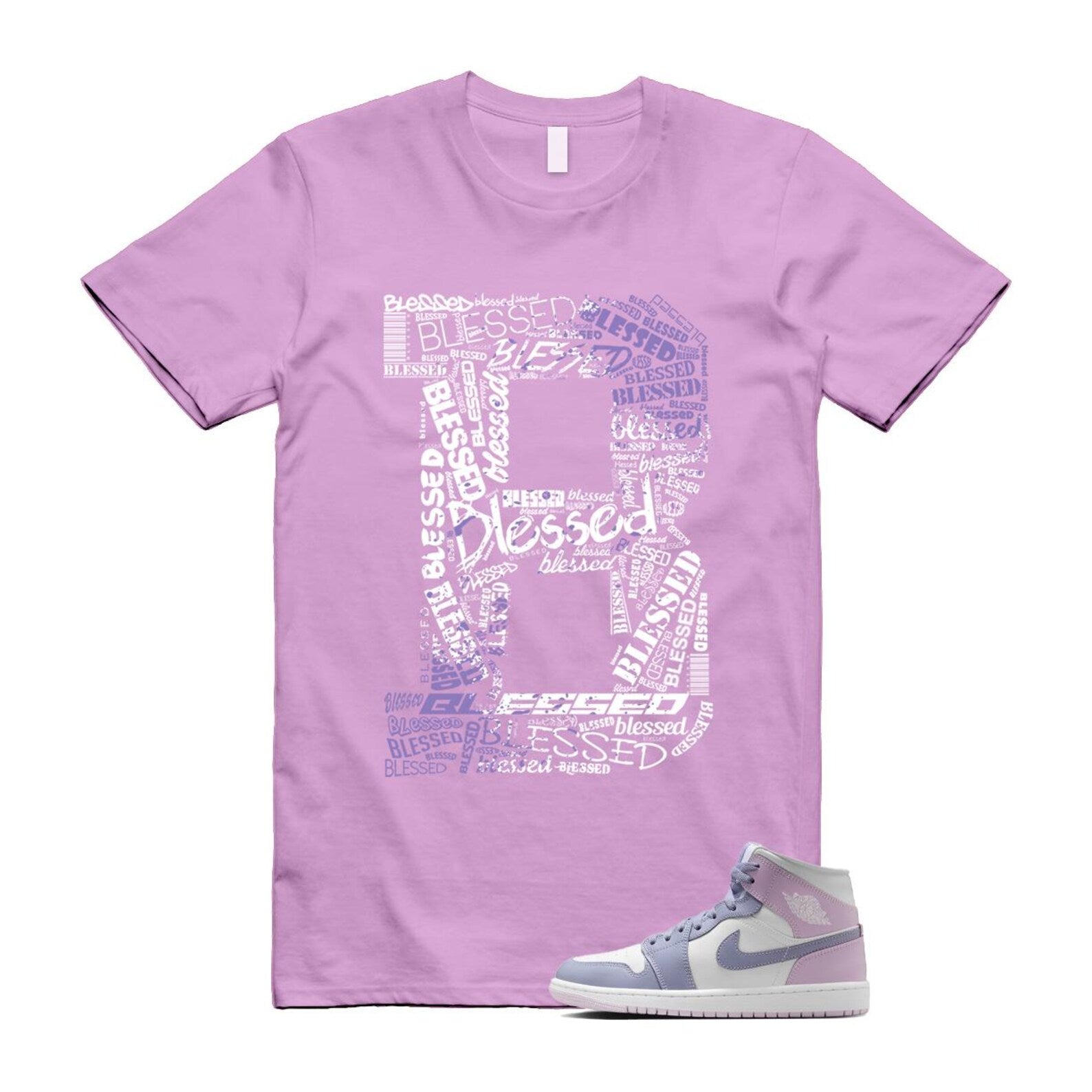 1 Indigo Haze Doll White Purple T Shirt Match B BLS BQ6472-510 T-Shirt, Sneaker Match Tee