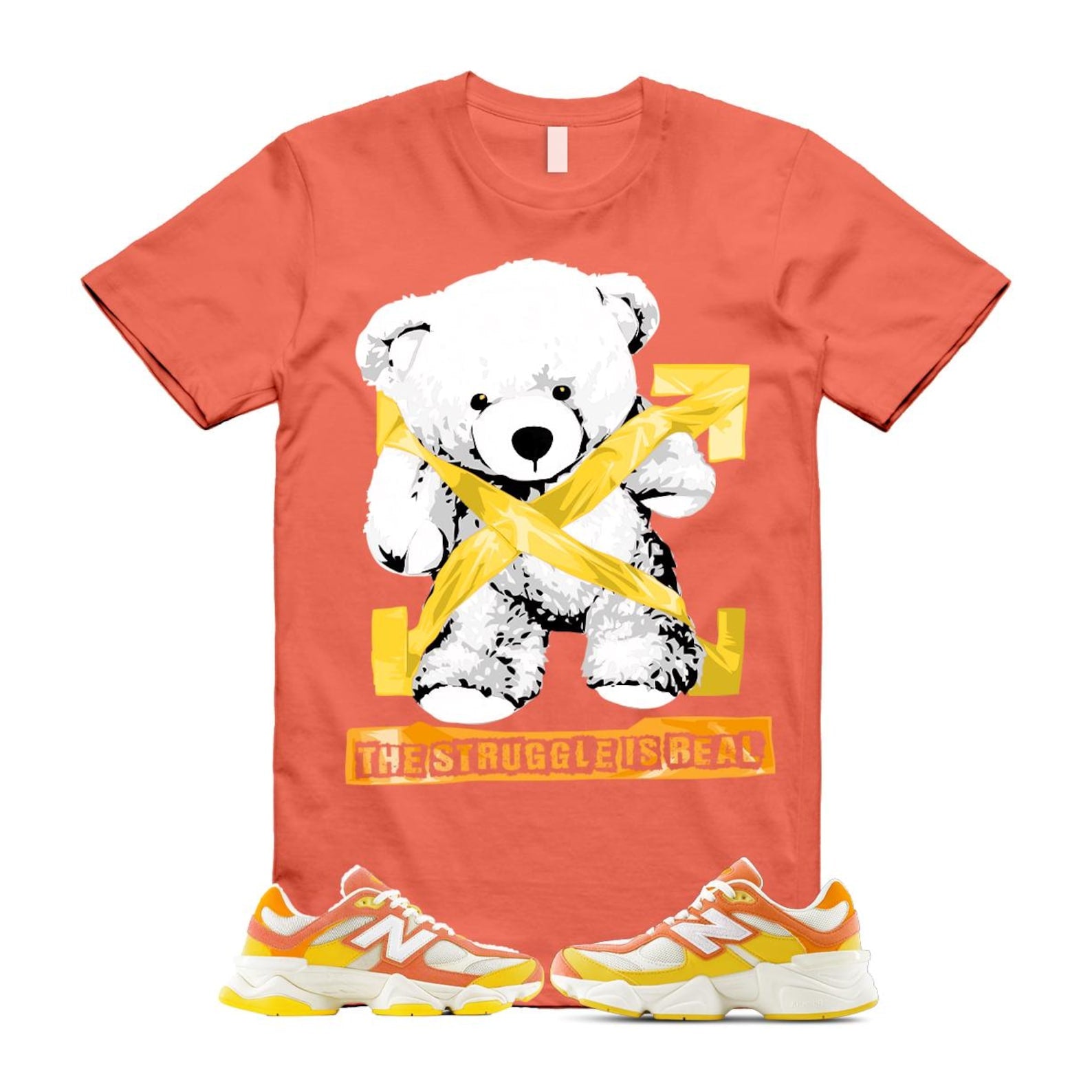 9060 Fluorescent Pink Orange Yellow Citrus Grapefruit Lemon Clementine T Shirt Match STRUG U9060FLO T-Shirt, Sneaker Match Tee