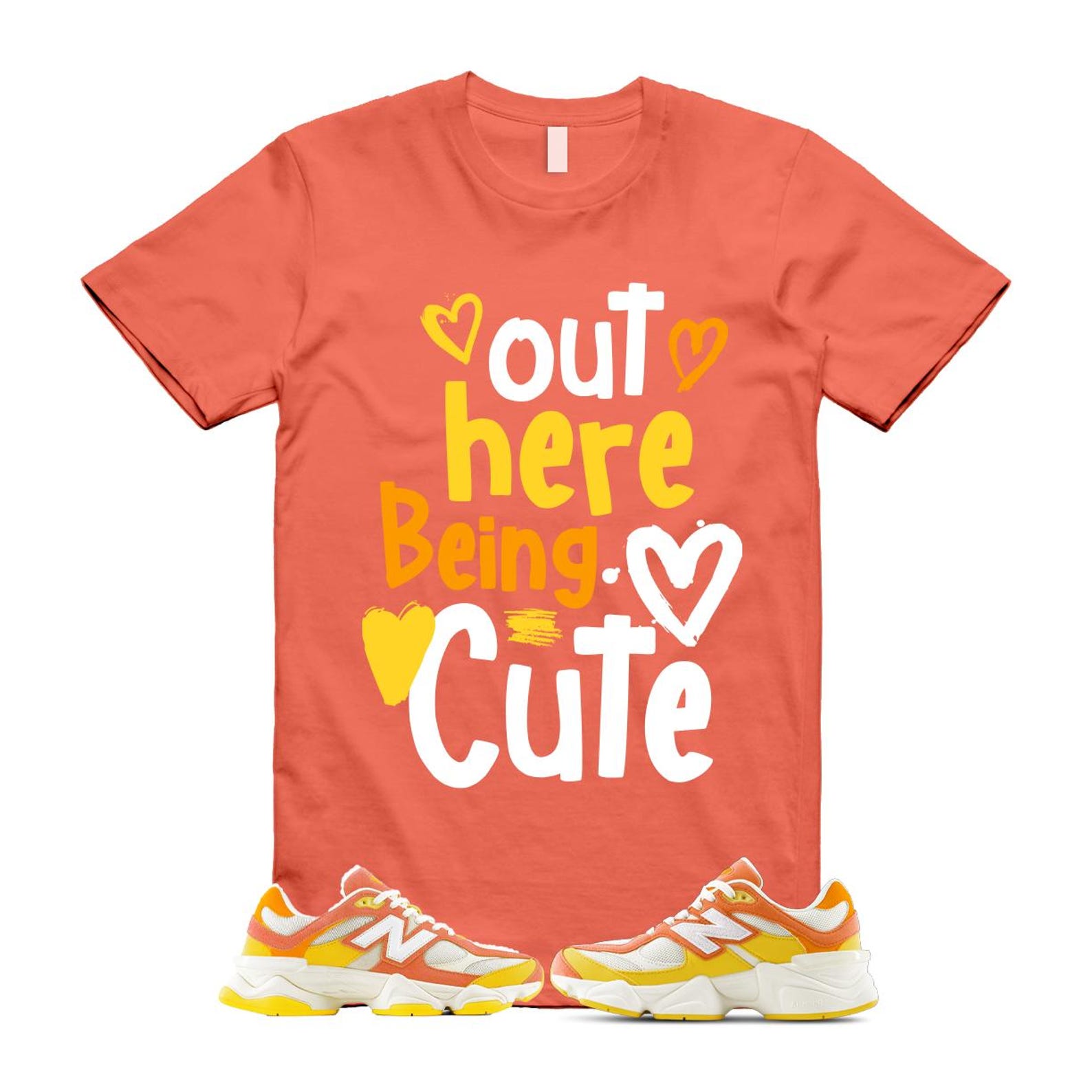 9060 Fluorescent Pink Orange Yellow Citrus Grapefruit Lemon Clementine T Shirt Match C2 U9060FLO T-Shirt, Sneaker Match Tee