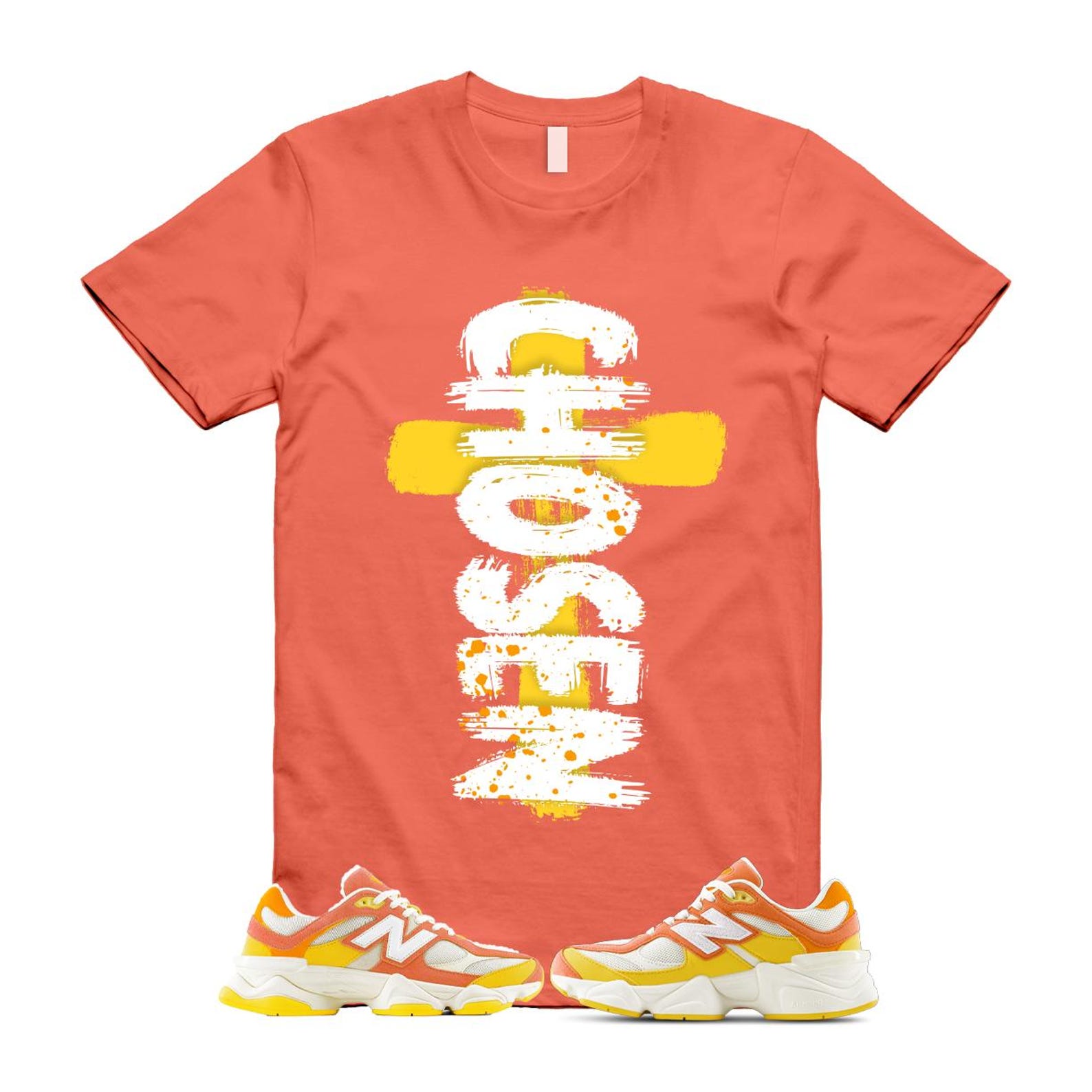 9060 Fluorescent Pink Orange Yellow Citrus Grapefruit Lemon Clementine T Shirt Match CHOSEN U9060FLO T-Shirt, Sneaker Match Tee