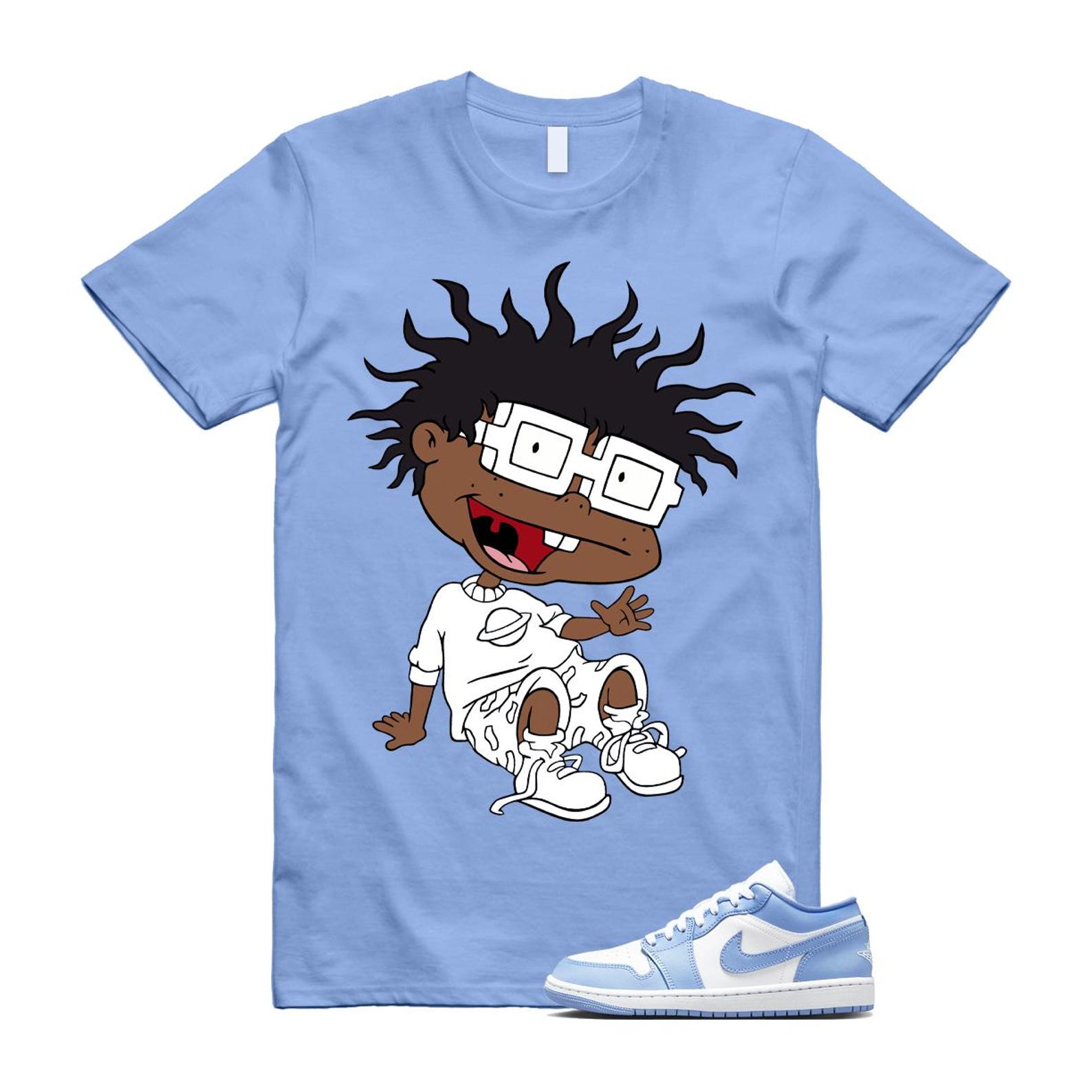 Jordan 1 Low White Aluminum T Shirt Match FINSTER DC0774-142 T-Shirt, Sneaker Match Tee