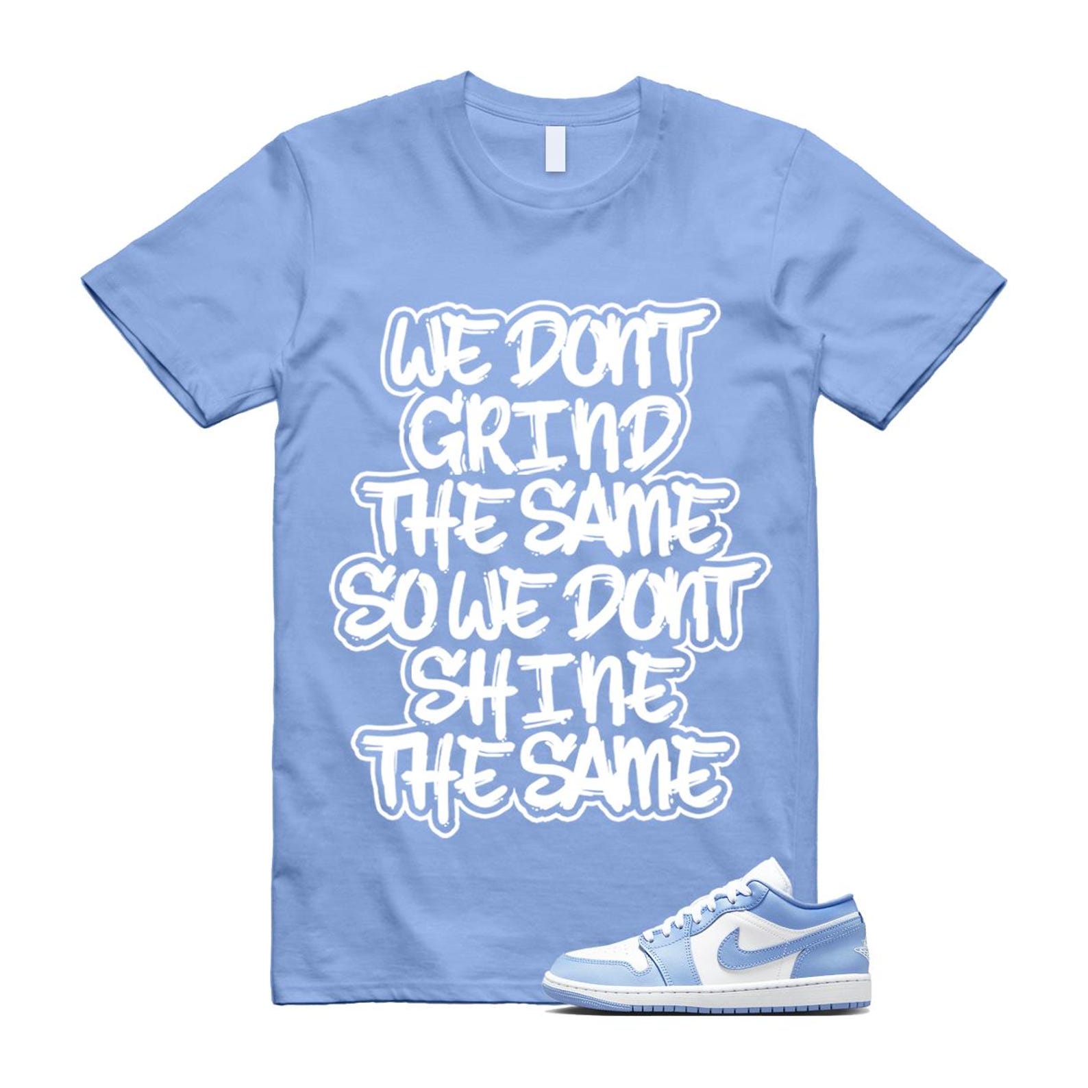 Jordan 1 Low White Aluminum T Shirt Match GRIND DC0774-142 T-Shirt, Sneaker Match Tee