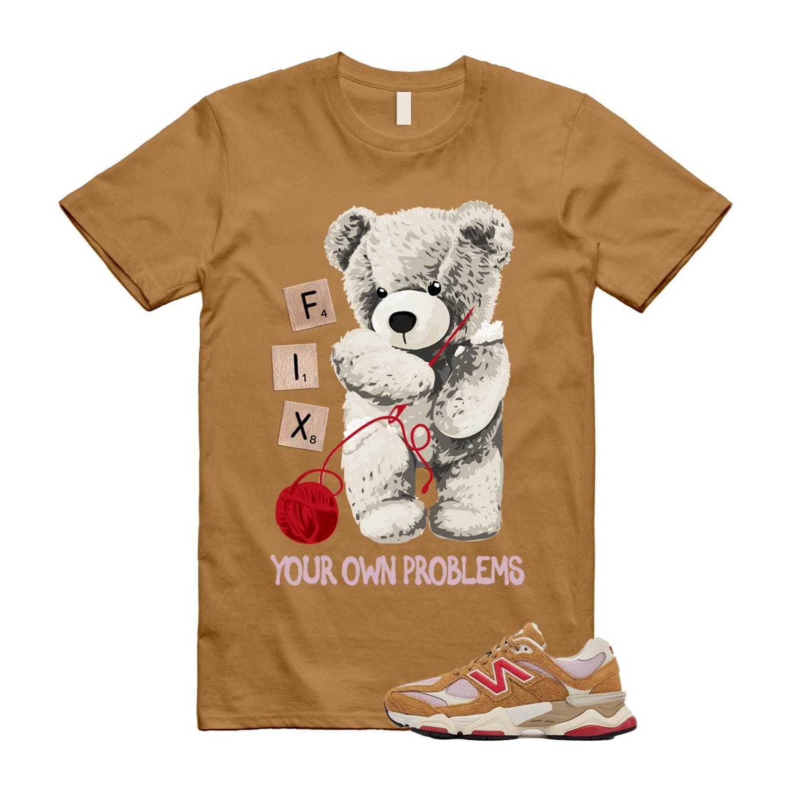 9060 Great Plains True Red Twilight Haze Wheat T Shirt Match FIX U9060GEA T-Shirt, Sneaker Match Tee