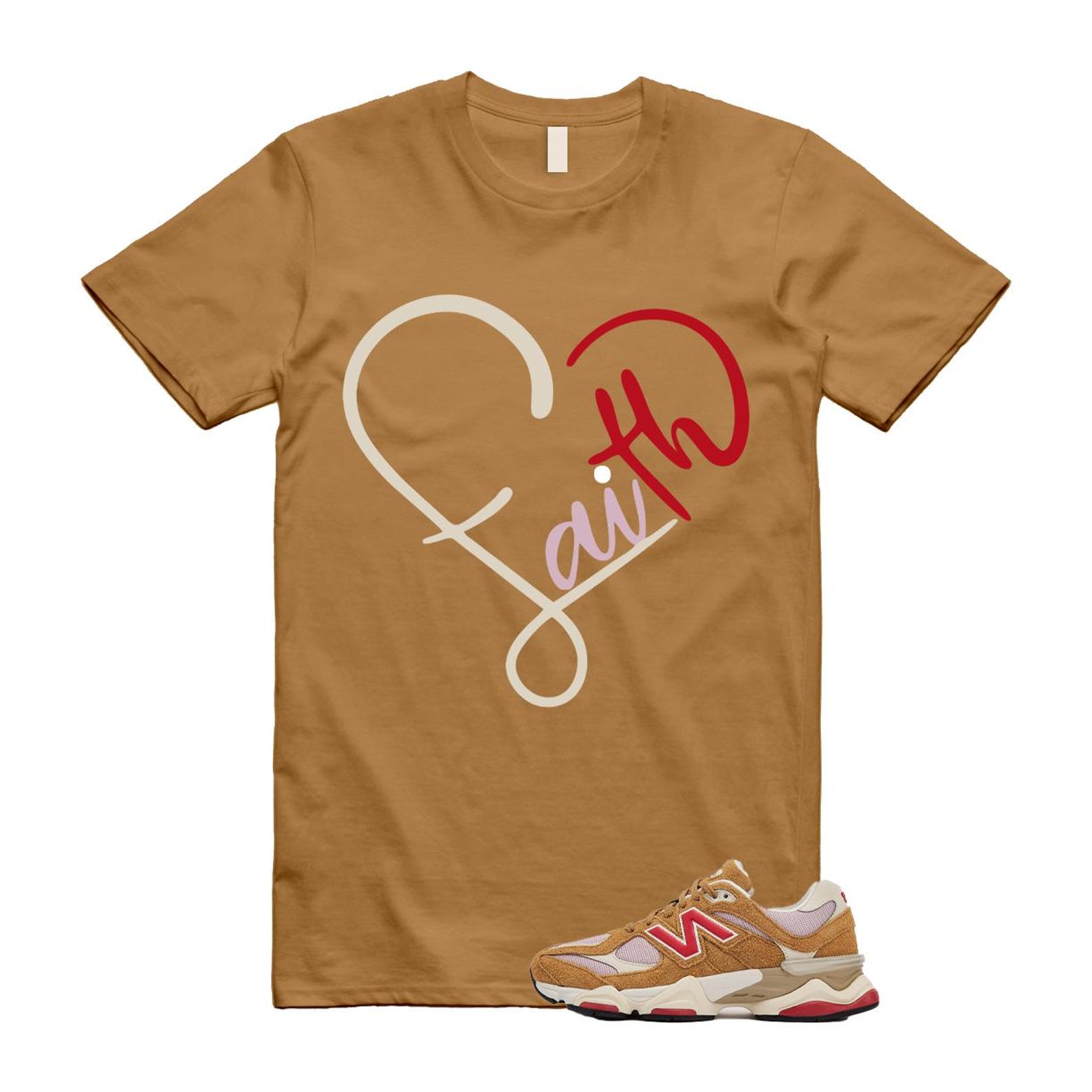 9060 Great Plains True Red Twilight Haze Wheat T Shirt Match FAITH U9060GEA T-Shirt, Sneaker Match Tee