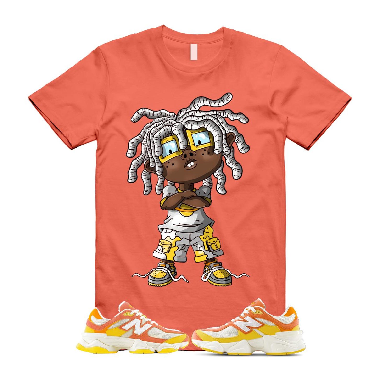 9060 Fluorescent Pink Orange Yellow Citrus Grapefruit Lemon Clementine T Shirt Match CHONGO U9060FLO T-Shirt, Sneaker Match Tee