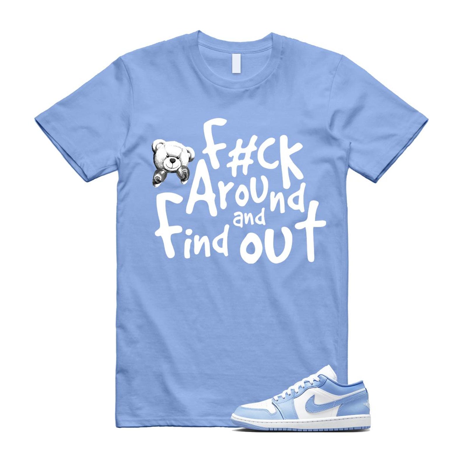 Jordan 1 Low White Aluminum T Shirt Match FCK DC0774-142 T-Shirt, Sneaker Match Tee