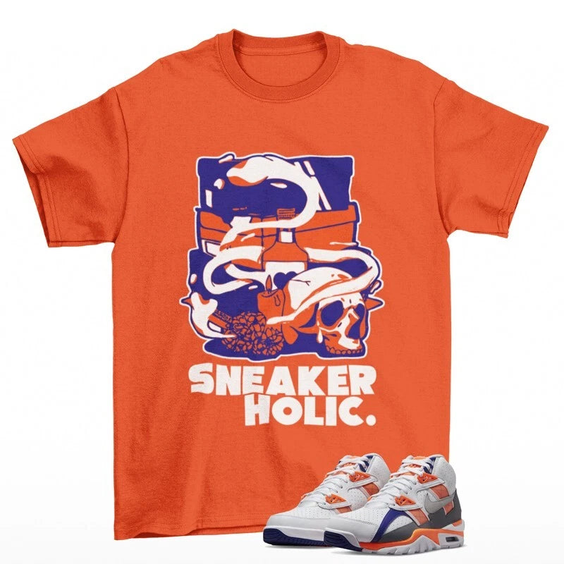 Sneaker Holic Shirt Orange to Match Air Trainer SC High DV2212-100 T-Shirt, Sneaker Match Tee