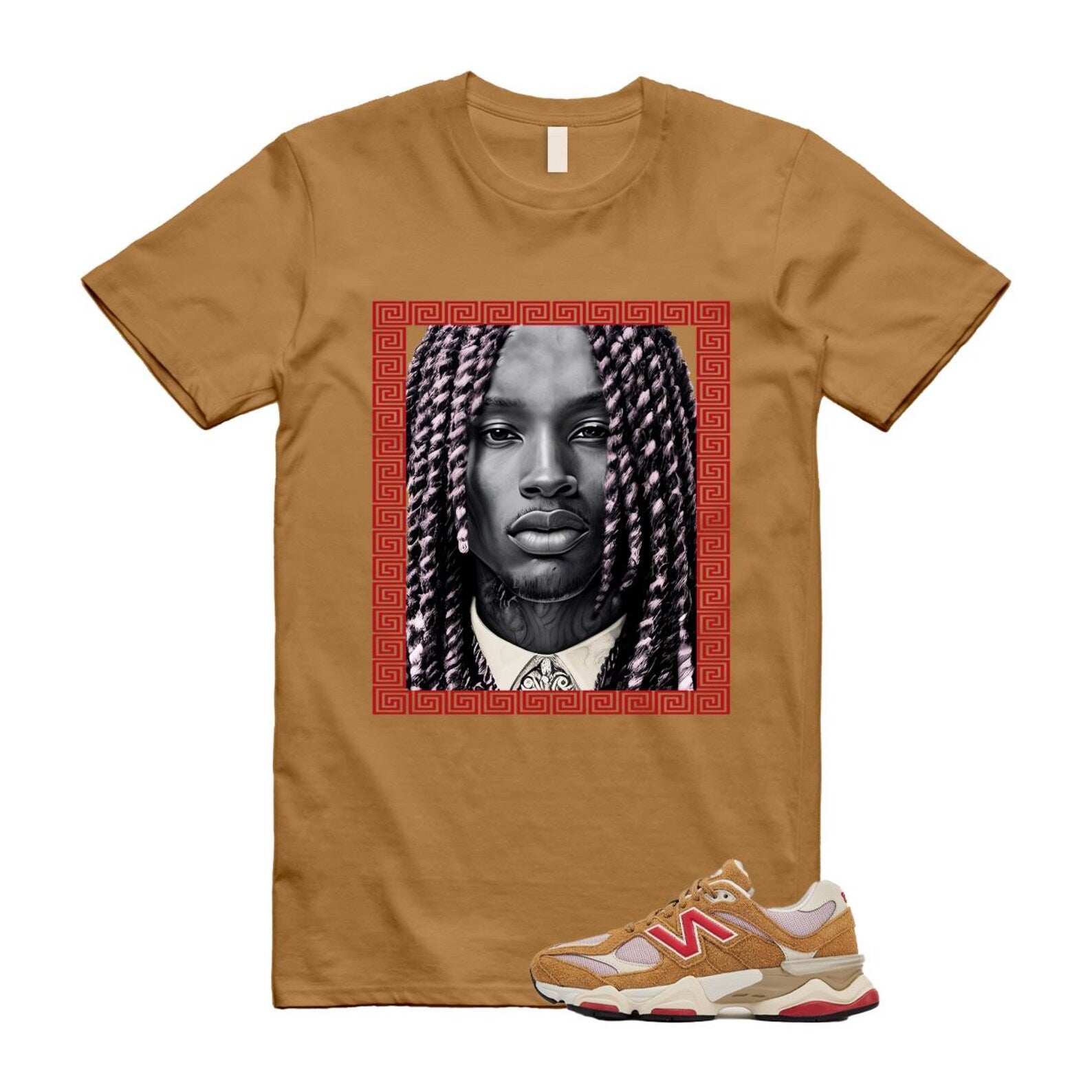 9060 Great Plains True Red Twilight Haze Wheat T Shirt Match VON U9060GEA T-Shirt, Sneaker Match Tee