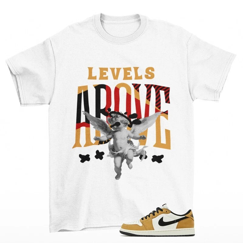 Levels Sneaker Shirt White to Match Jordan 1 Low Rookie of the Year CZ0790-107 T-Shirt, Sneaker Match Tee
