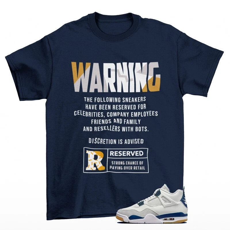 Reserved Sneaker Shirt to Match Jordan 4 Retro SB Navy DR5415-100 T-Shirt, Sneaker Match Tee