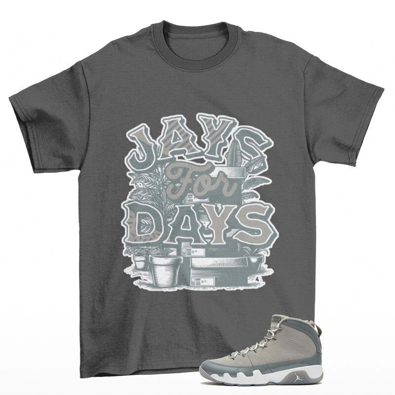 Stacked Sneaker Shirt Grey to Match Jordan 9 Retro Cool Grey HV4794-011 T-Shirt, Sneaker Match Tee