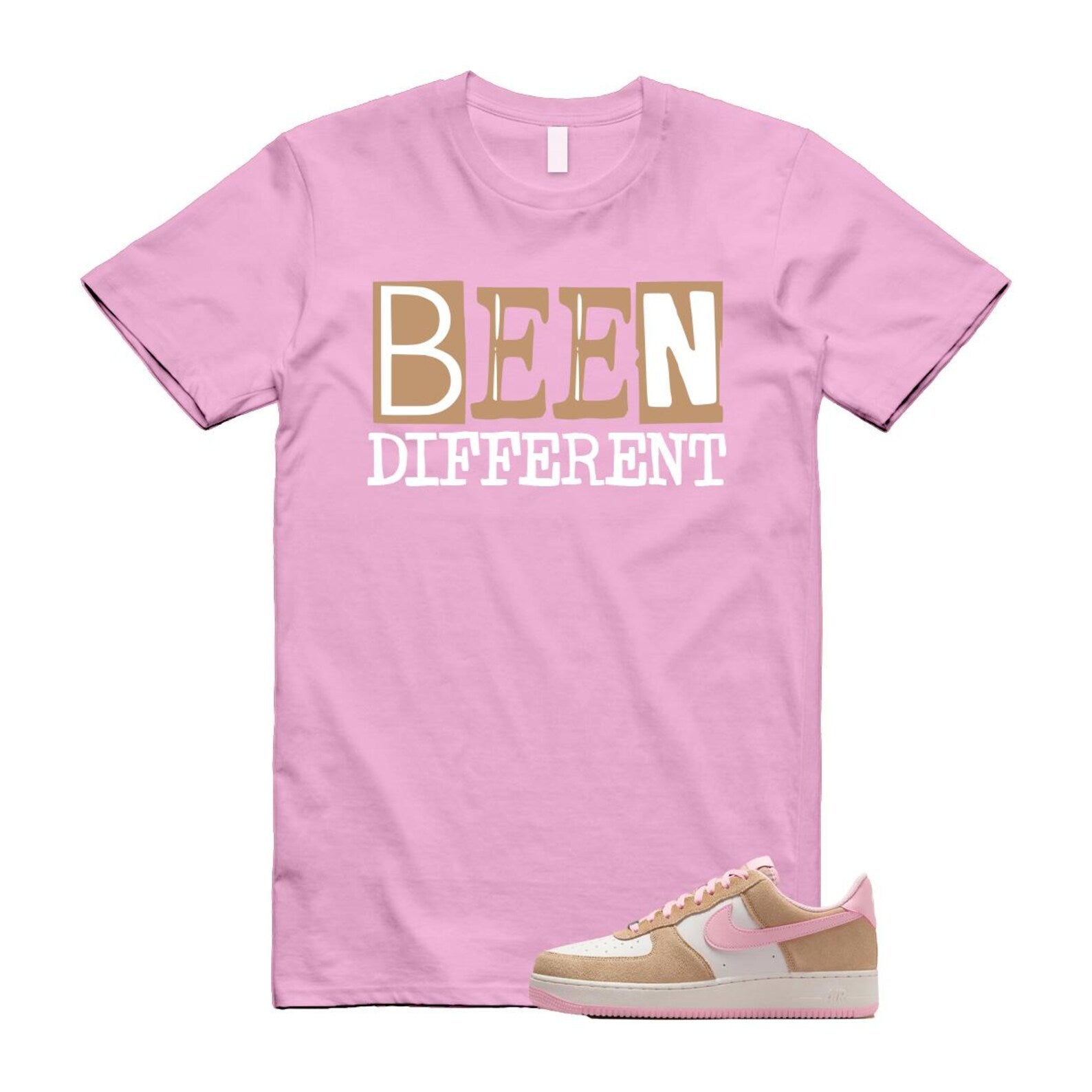 Air Force 1 Rattan Pink Hemp Phantom Medium Soft Low '07 LV8 T Shirt Match BEEN FQ8714-202 T-Shirt, Sneaker Match Tee