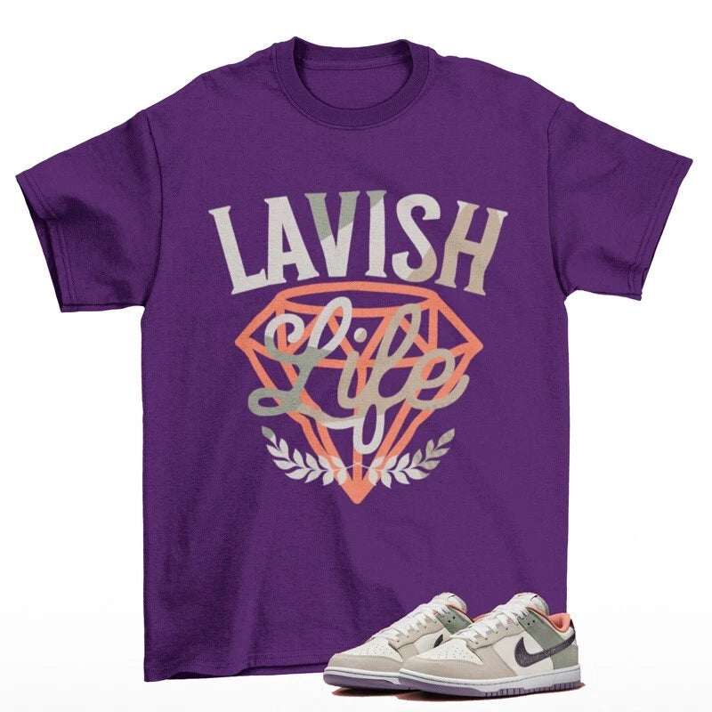 Lavish Sneaker Shirt Purple to Match Dunk Low NOLA HV5750-133 T-Shirt, Sneaker Match Tee