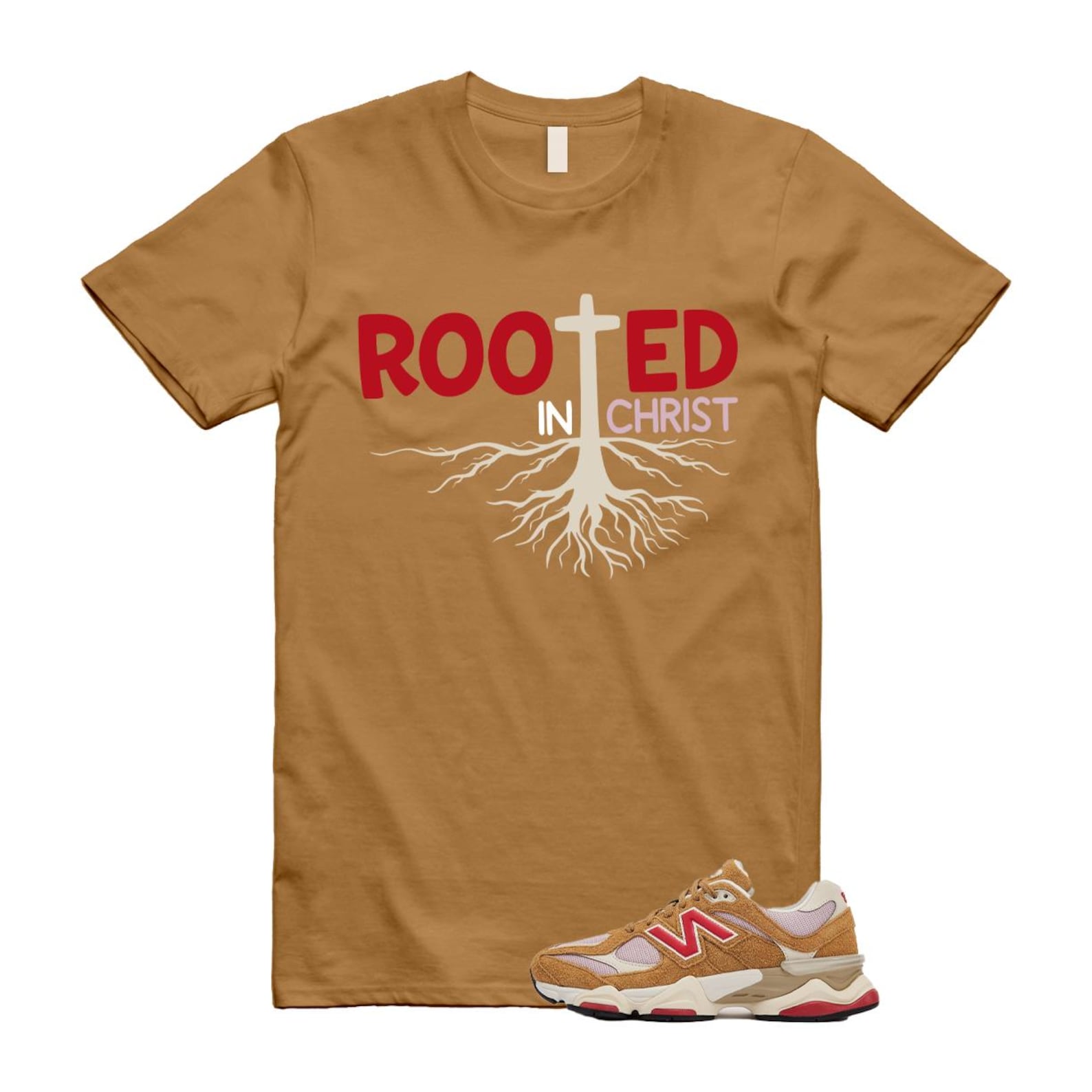 9060 Great Plains True Red Twilight Haze Wheat T Shirt Match ROOTED U9060GEA T-Shirt, Sneaker Match Tee