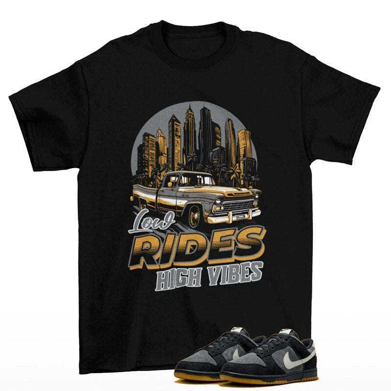 High Vibes Sneaker Shirt to Match Dunk Low SE Black Grey Gum HQ1931-001 T-Shirt, Sneaker Match Tee