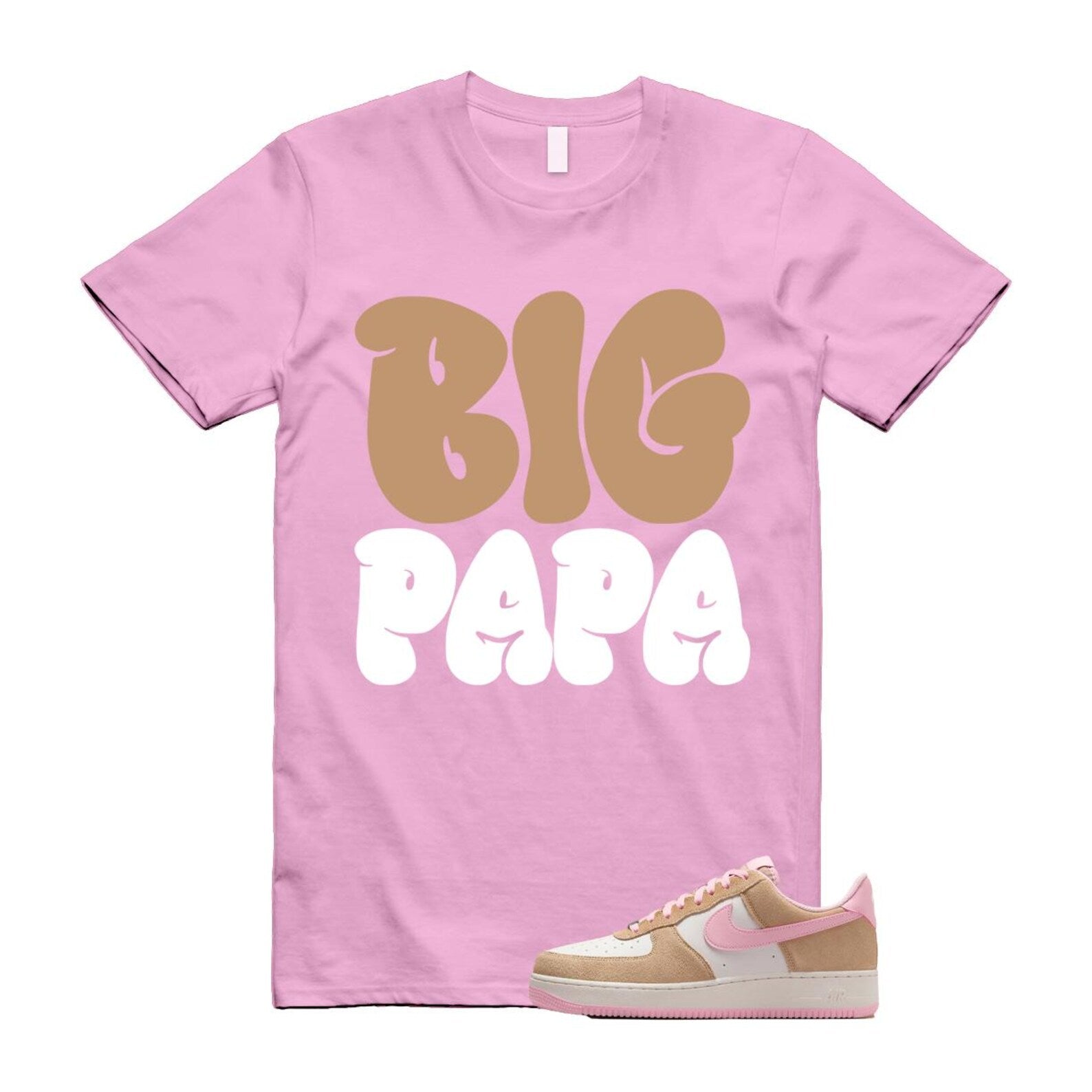 Air Force 1 Rattan Pink Hemp Phantom Medium Soft Low '07 LV8 T Shirt Match PAPA FQ8714-202 T-Shirt, Sneaker Match Tee