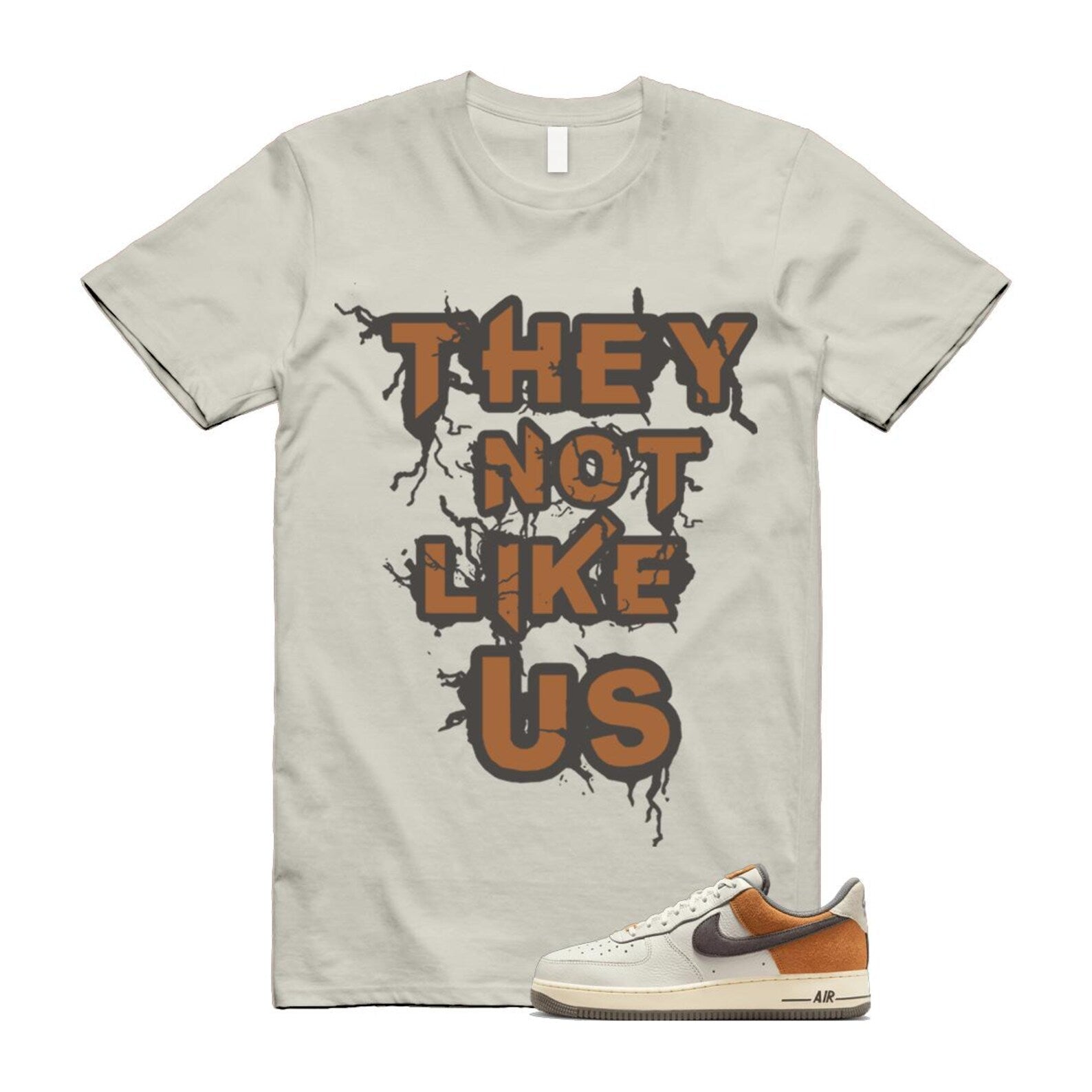 Air Force 1 Phantom Copper Moon Coconut Milk Flat Pewter T Shirt Match US IB7718-030 T-Shirt, Sneaker Match Tee