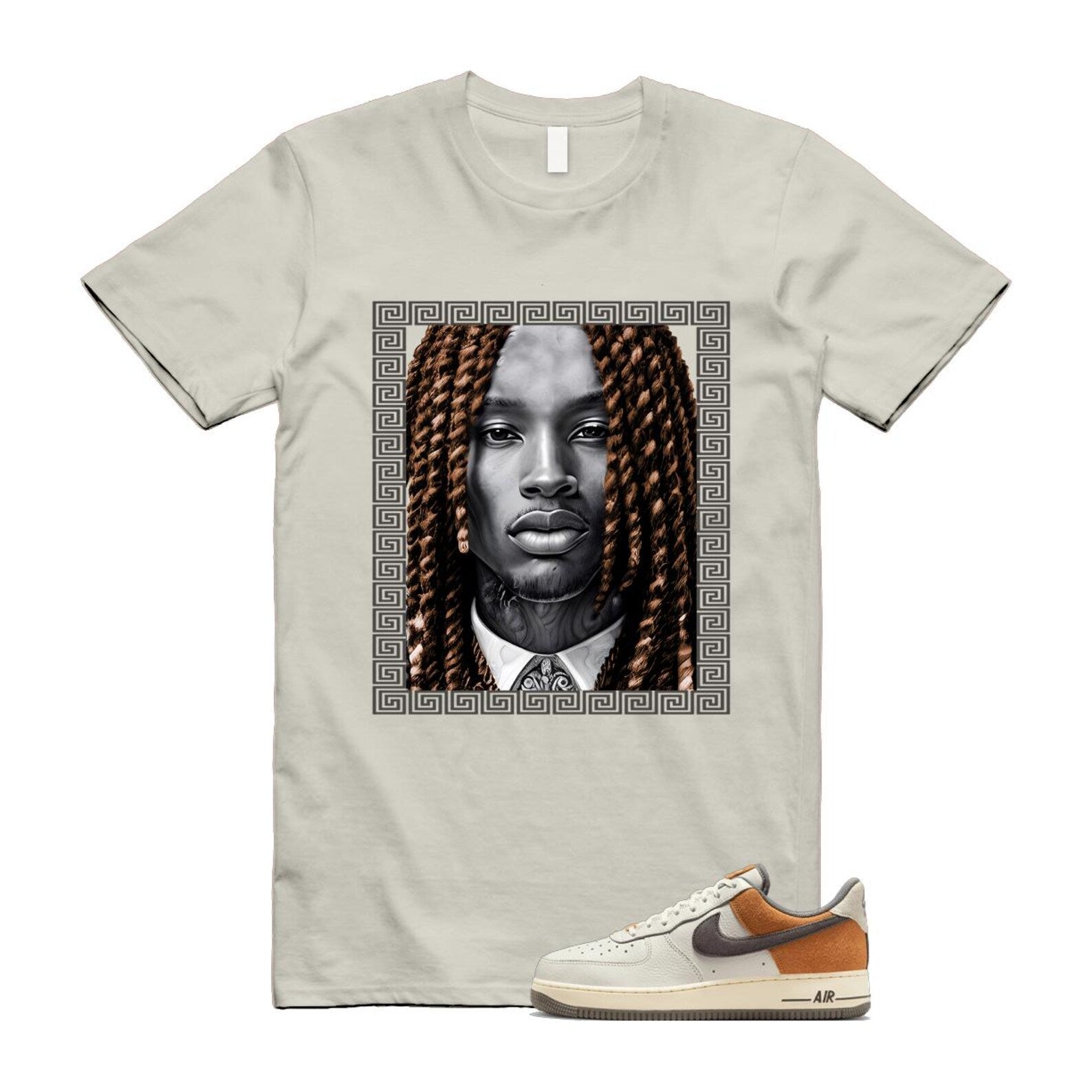 Air Force 1 Phantom Copper Moon Coconut Milk Flat Pewter T Shirt Match VON IB7718-030 T-Shirt, Sneaker Match Tee