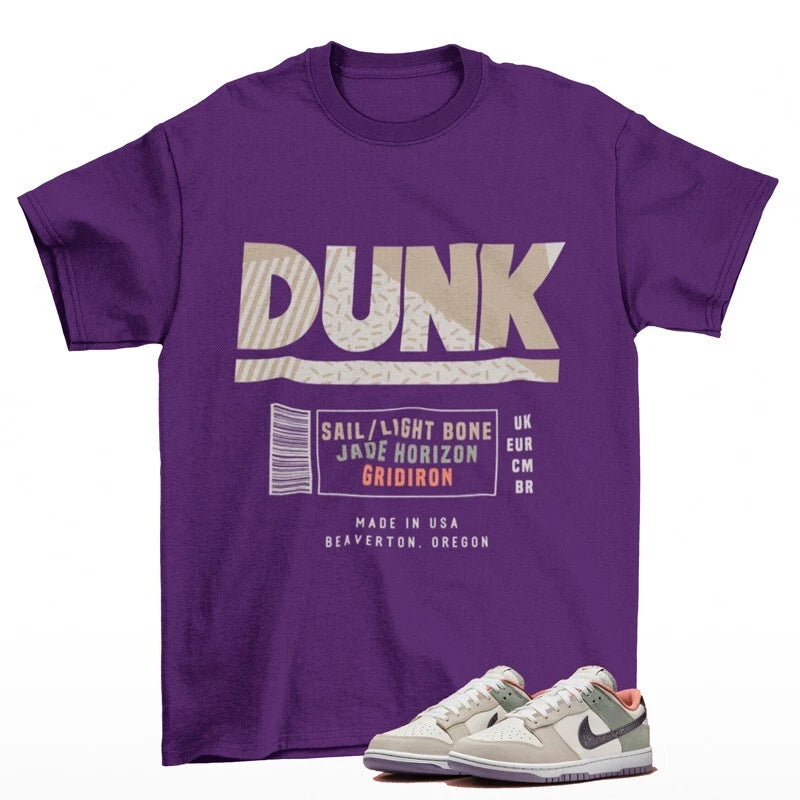 Sneaker Label Shirt Purple to Match Dunk Low NOLA HV5750-133 T-Shirt, Sneaker Match Tee