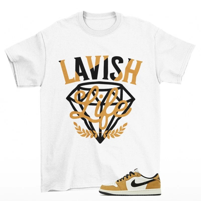 Lavish Sneaker Shirt White to Match Jordan 1 Low Rookie of the Year CZ0790-107 T-Shirt, Sneaker Match Tee