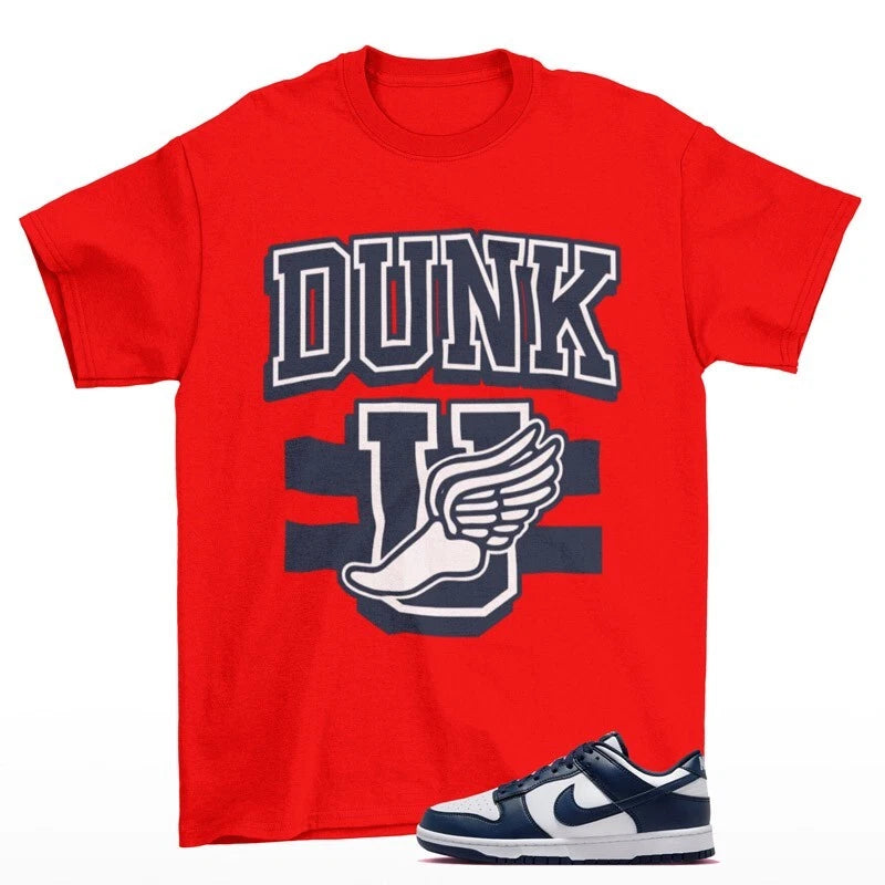 New School Sneaker Shirt Red to Match Dunk Low Midnight Navy / HF5441-107 T-Shirt, Sneaker Match Tee