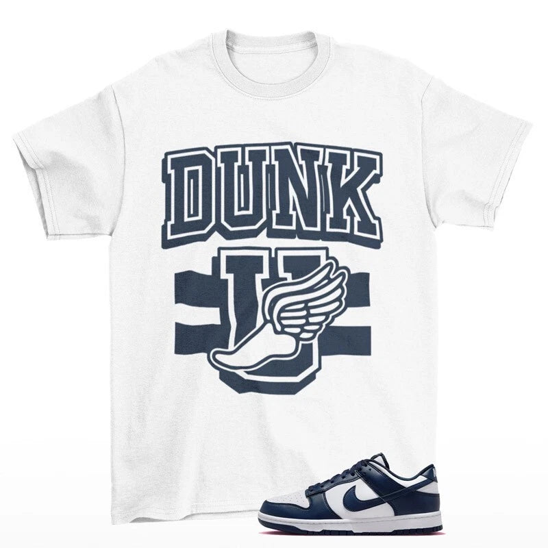 New School Shirt White to Match Dunk Low Midnight Navy / HF5441-107 T-Shirt, Sneaker Match Tee