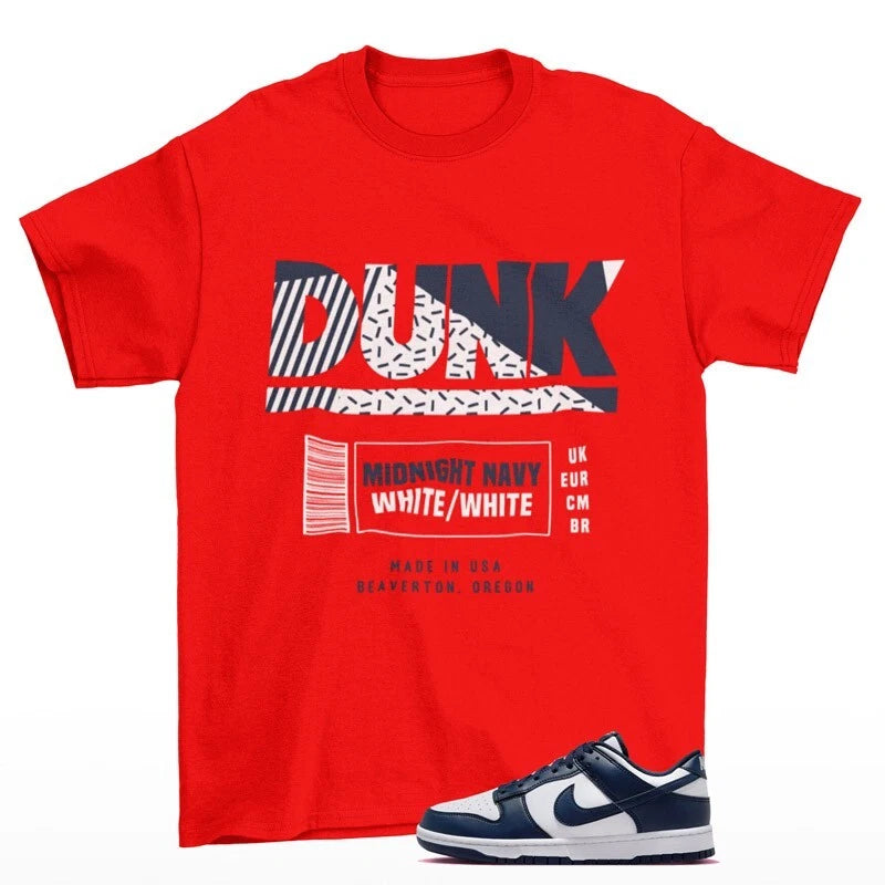 Sneaker Label Shirt Red to Match Dunk Low Midnight Navy / HF5441-107 T-Shirt, Sneaker Match Tee
