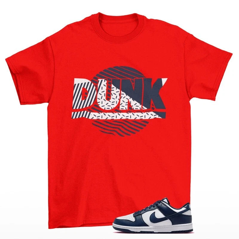 Sunset Sneaker Shirt Red to Match Dunk Low Midnight Navy / HF5441-107 T-Shirt, Sneaker Match Tee