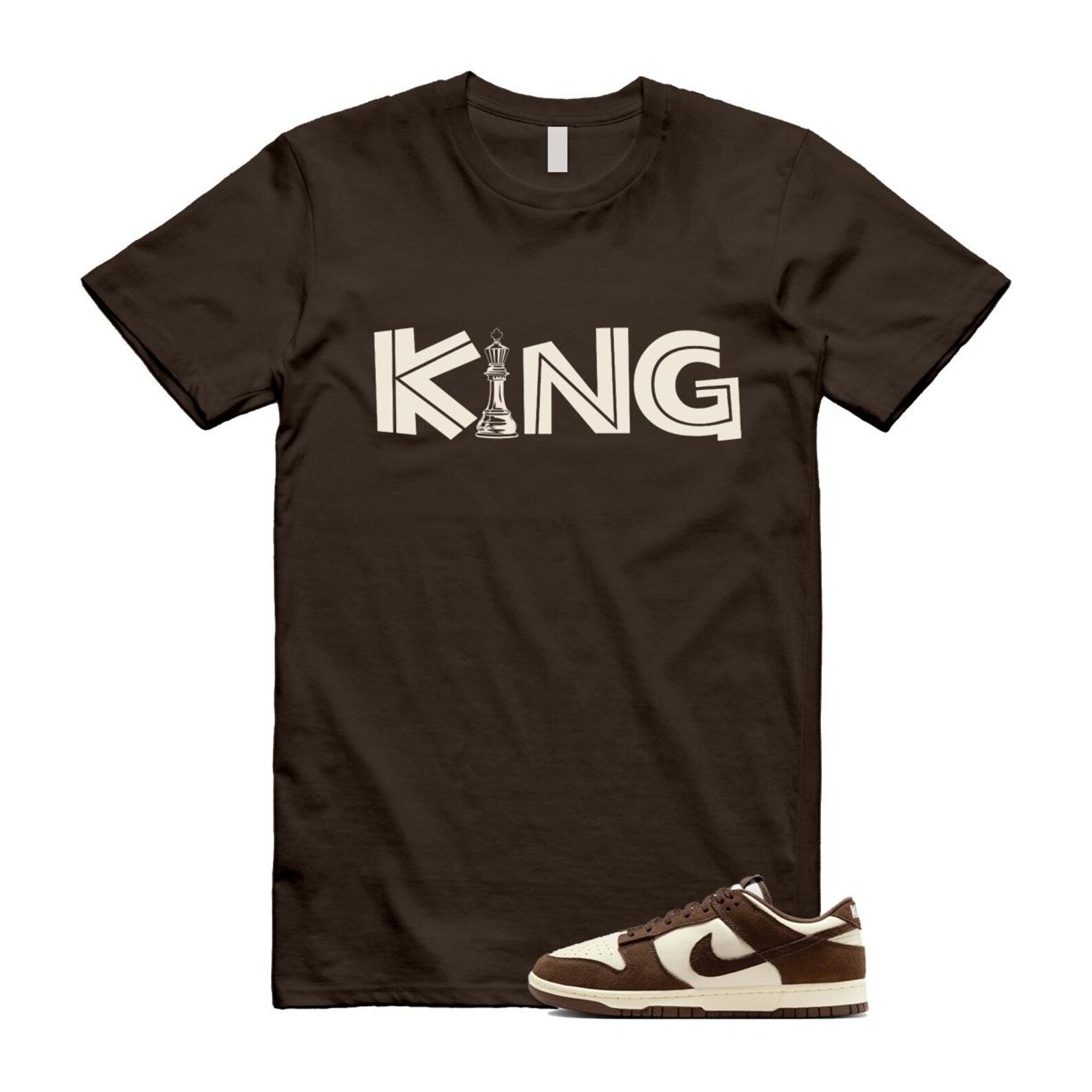 Dunk Baroque Brown Pale Ivory T Shirt Match KING FQ8249-104 T-Shirt, Sneaker Match Tee