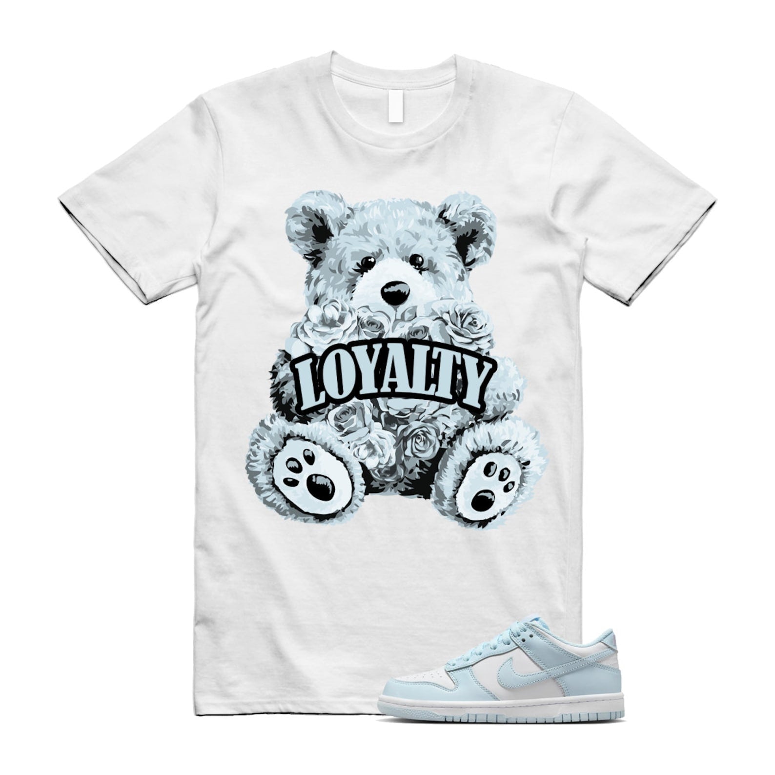 Dunk White Glacier Blue Low GS T Shirt Match LYLTY T-Shirt, Sneaker Match Tee