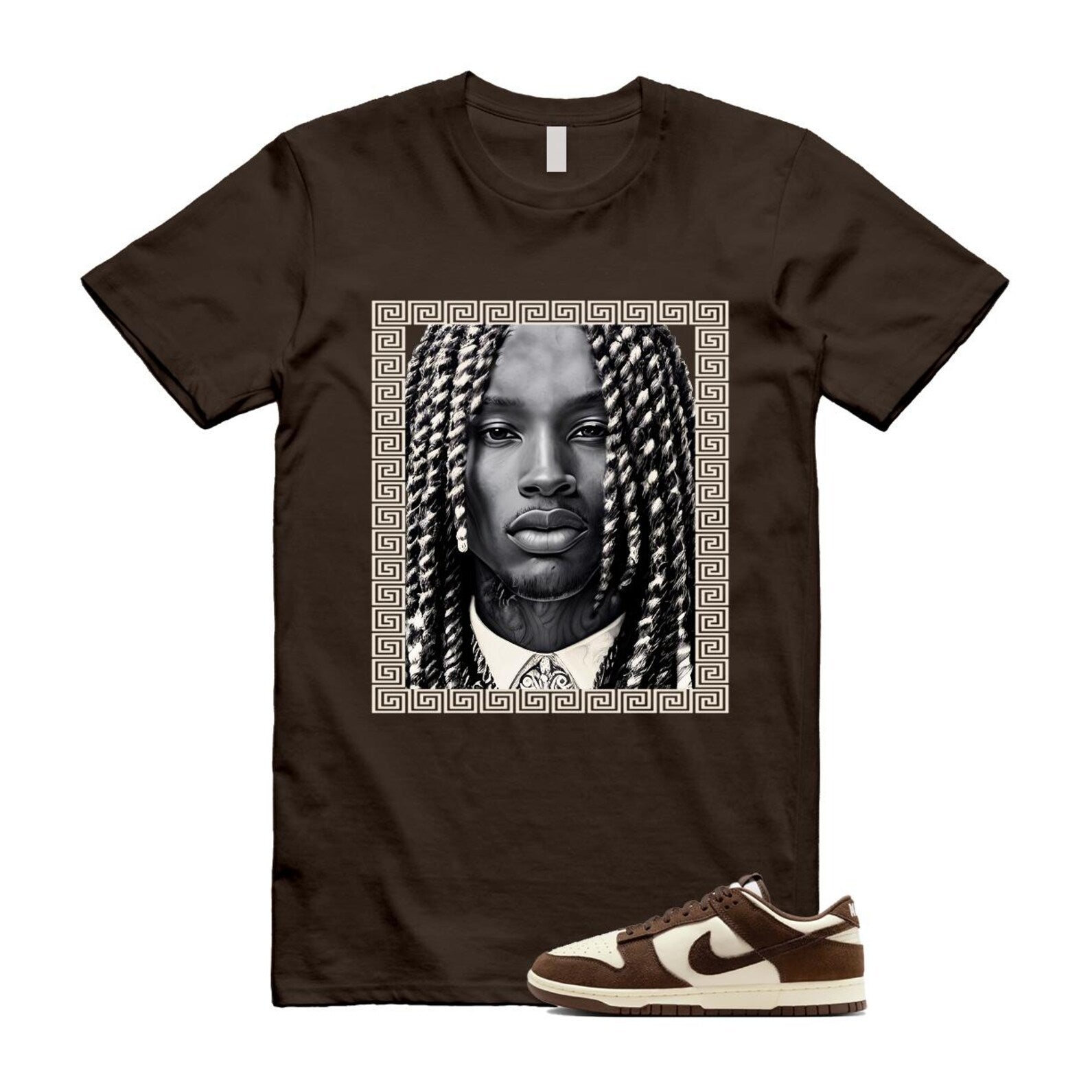 Dunk Baroque Brown Pale Ivory T Shirt Match VON FQ8249-104 T-Shirt, Sneaker Match Tee