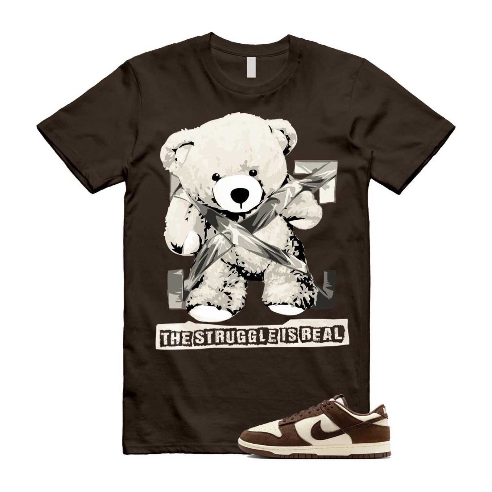 Dunk Baroque Brown Pale Ivory T Shirt Match STRUG FQ8249-104 T-Shirt, Sneaker Match Tee