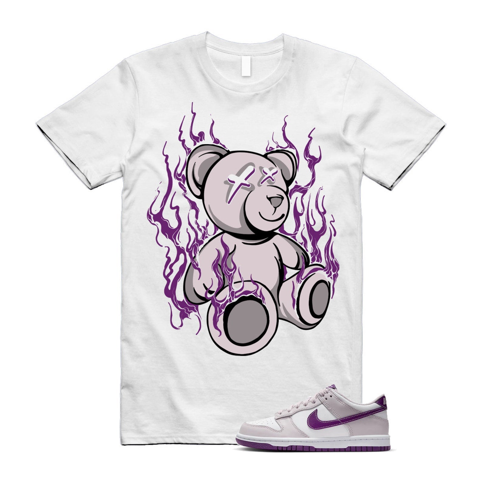 Dunk Platinum Violet Viotech White Low T Shirt Match LIT T-Shirt, Sneaker Match Tee