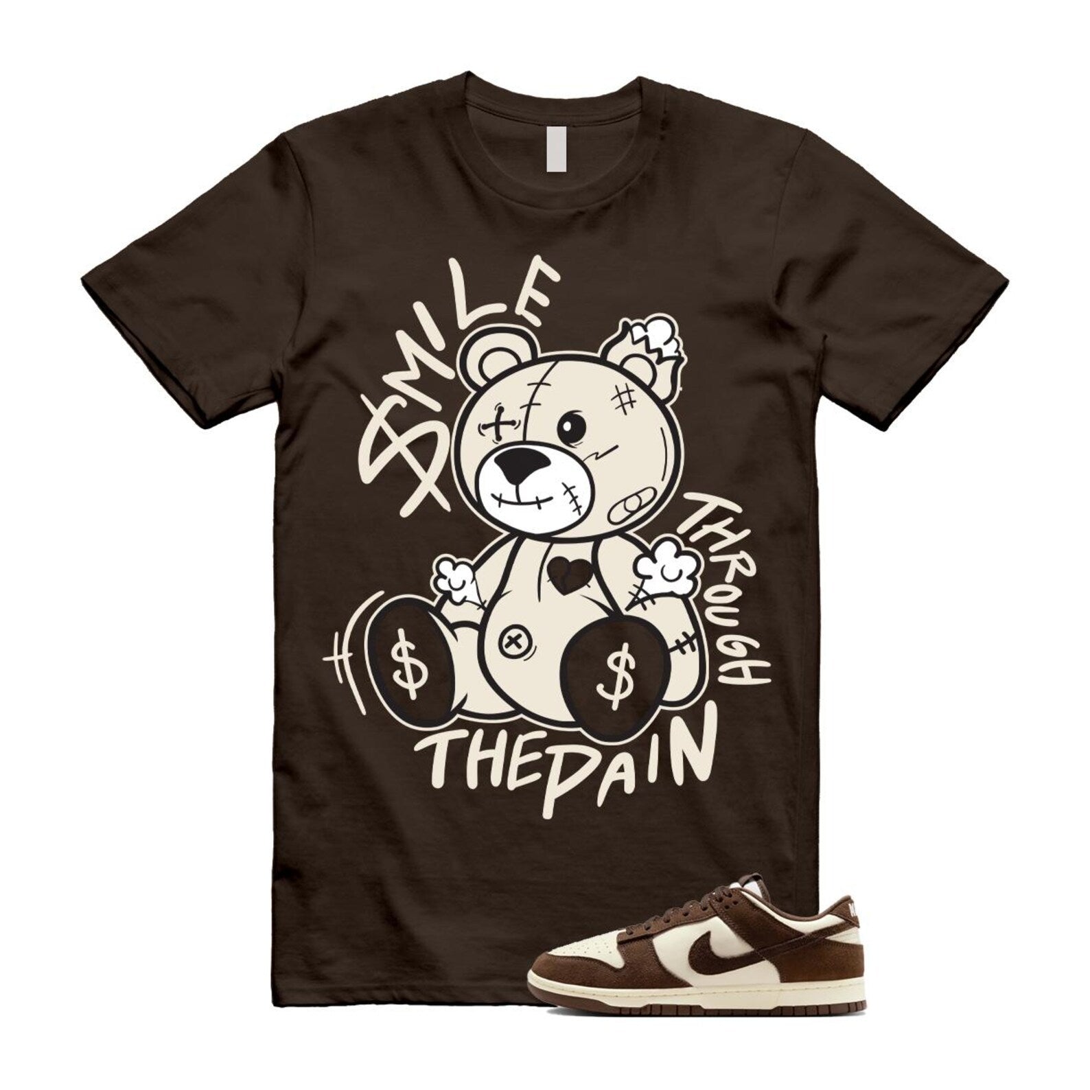 Dunk Baroque Brown Pale Ivory T Shirt Match SM2 FQ8249-104 T-Shirt, Sneaker Match Tee