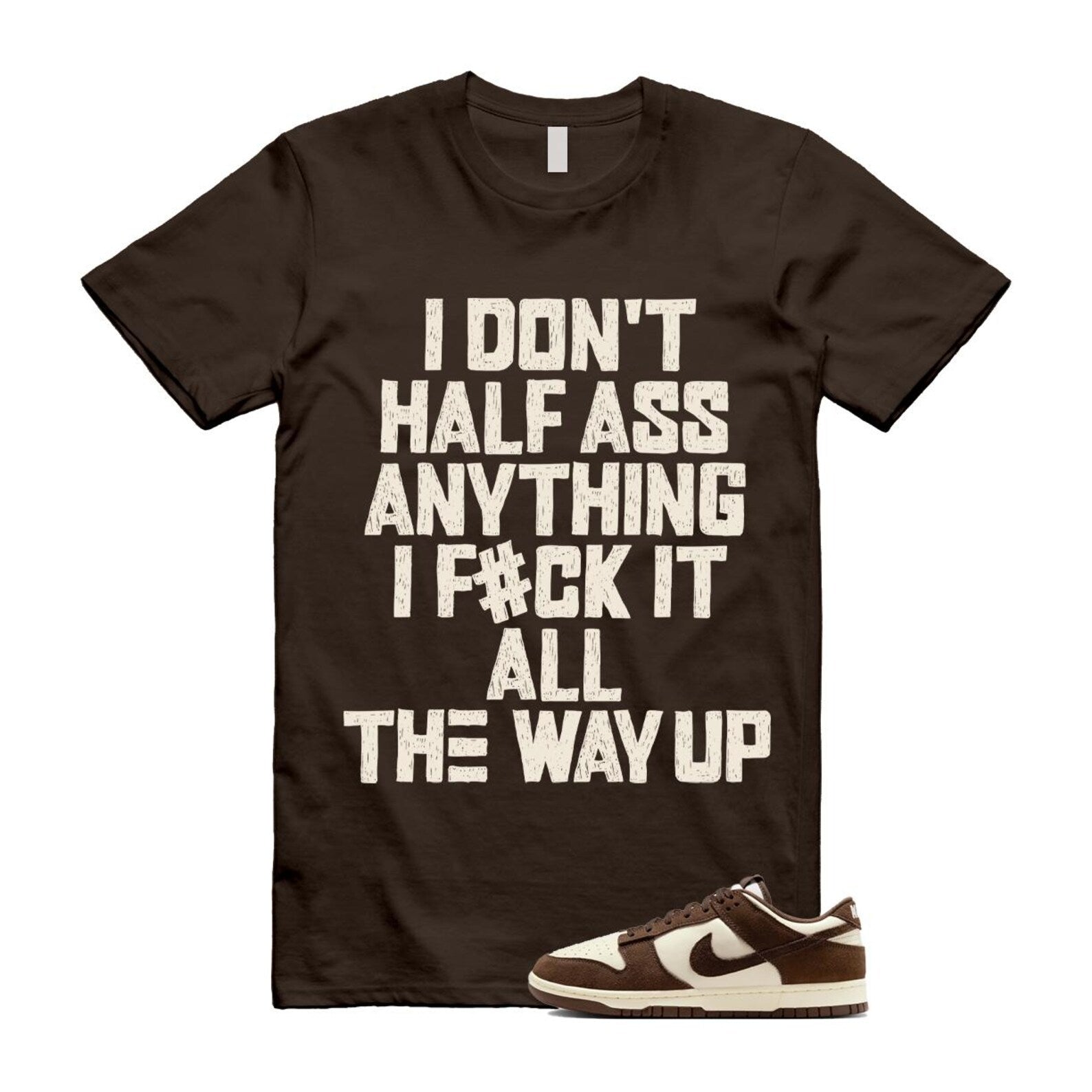 Dunk Baroque Brown Pale Ivory T Shirt Match HALF FQ8249-104 T-Shirt, Sneaker Match Tee