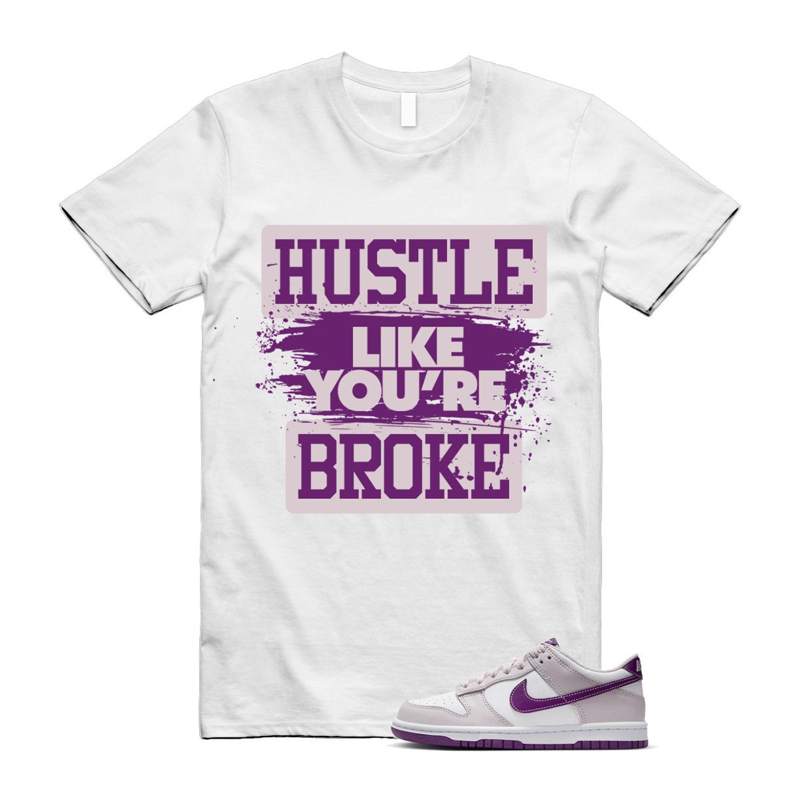 Dunk Platinum Violet Viotech White Low T Shirt Match HLYB T-Shirt, Sneaker Match Tee