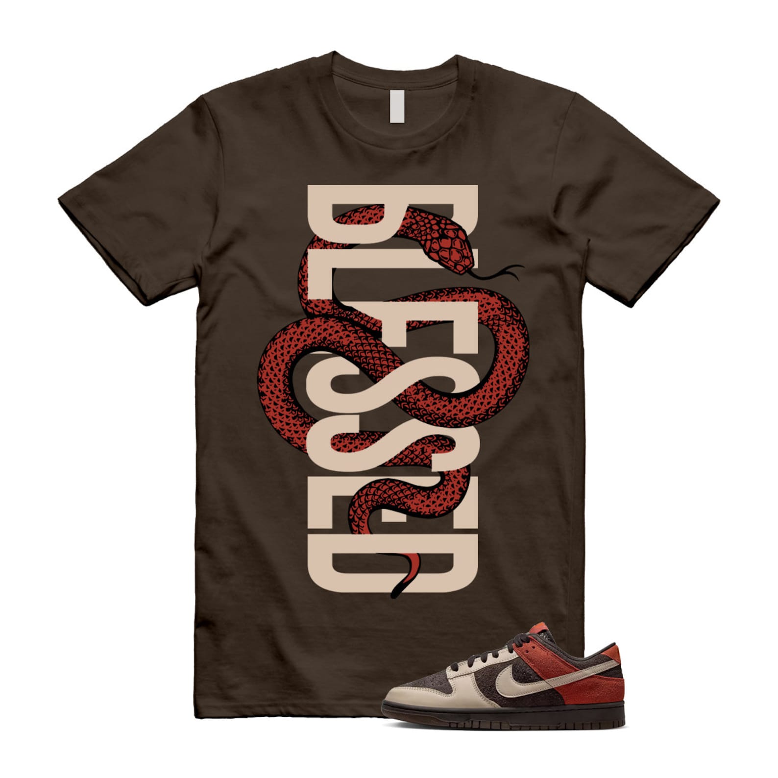 Dunk Red Panda Velvet Brown Sanddrift Rugged Orange Low T Shirt Match SNAKEBLS T-Shirt, Sneaker Match Tee