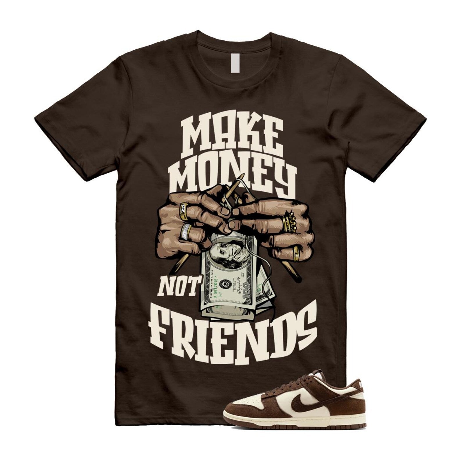 Dunk Baroque Brown Pale Ivory T Shirt Match MM FQ8249-104 T-Shirt, Sneaker Match Tee