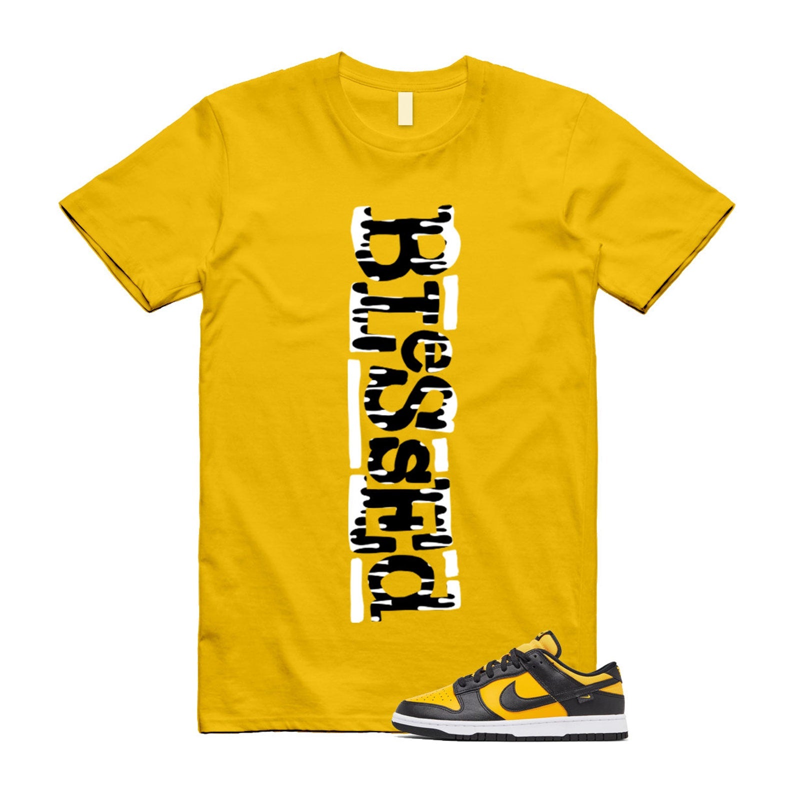 Dunk Reverse Goldenrod University Gold Black White Low T Shirt Match B2 T-Shirt, Sneaker Match Tee