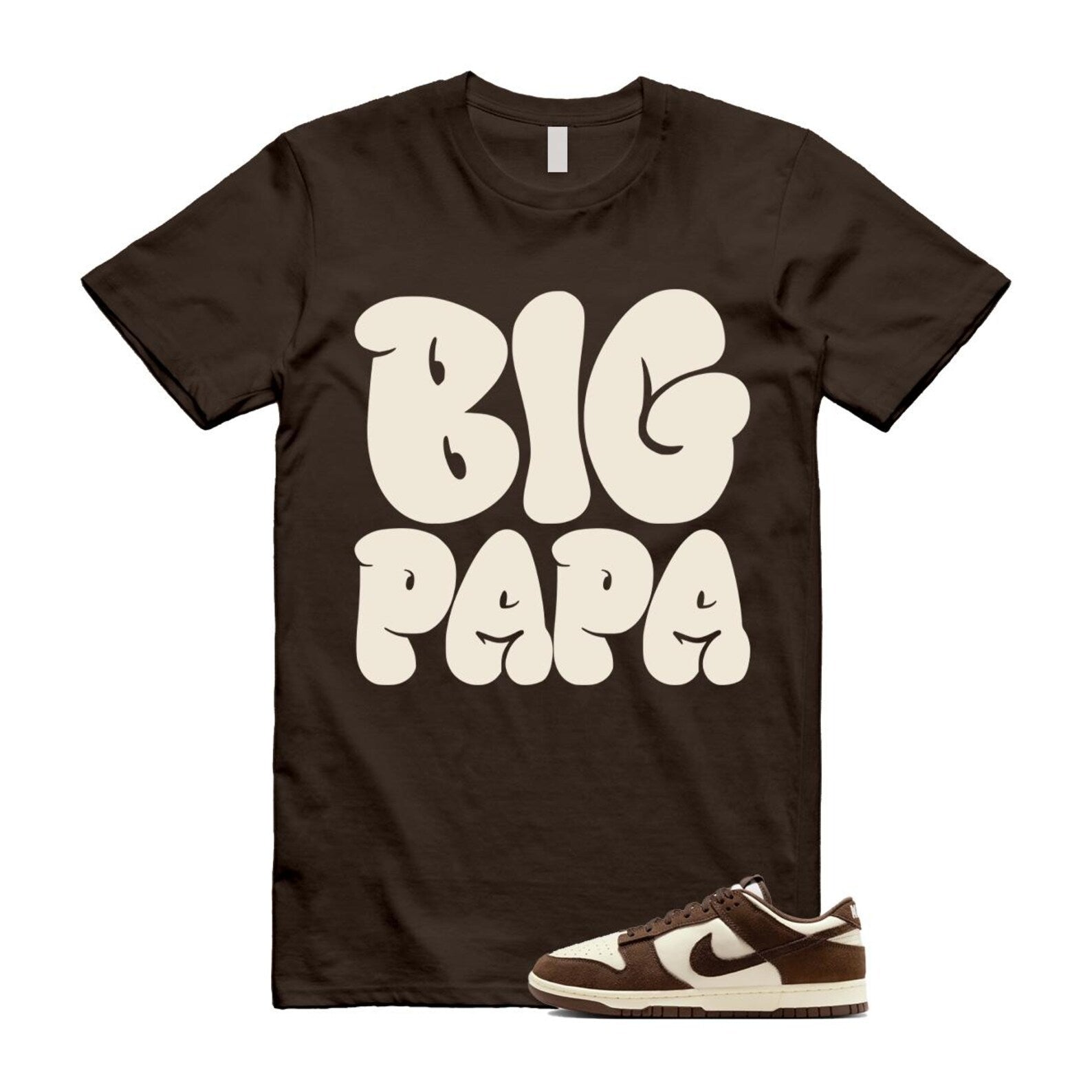 Dunk Baroque Brown Pale Ivory T Shirt Match PAPA FQ8249-104 T-Shirt, Sneaker Match Tee