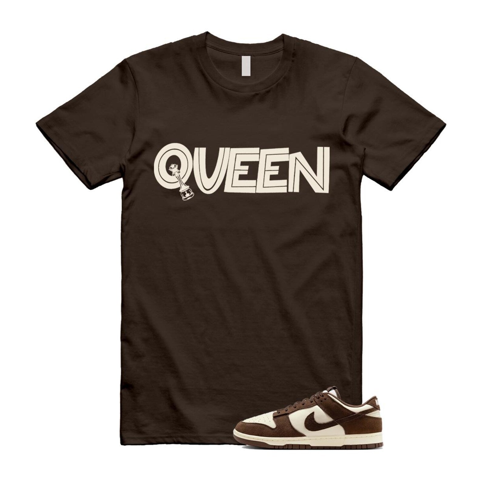 Dunk Baroque Brown Pale Ivory T Shirt Match QUEEN FQ8249-104 T-Shirt, Sneaker Match Tee
