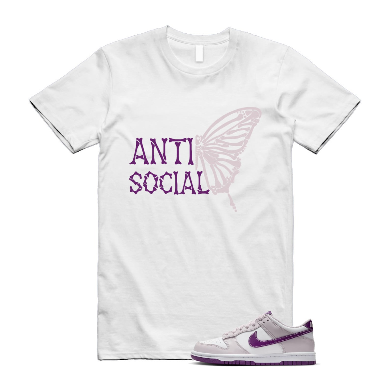 Dunk Platinum Violet Viotech White Low T Shirt Match ASB T-Shirt, Sneaker Match Tee