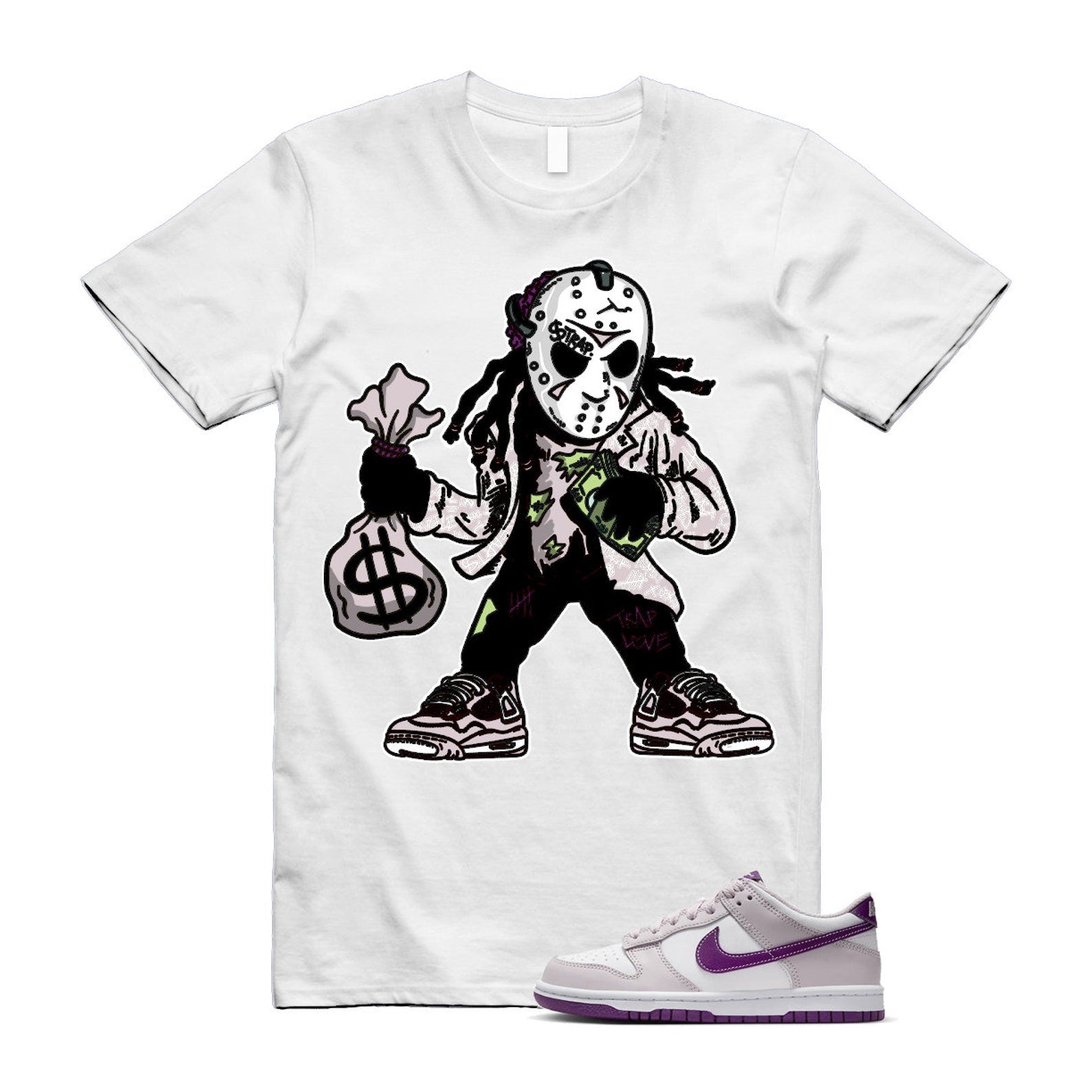 Dunk Platinum Violet Viotech White Low T Shirt Match JASON T-Shirt, Sneaker Match Tee