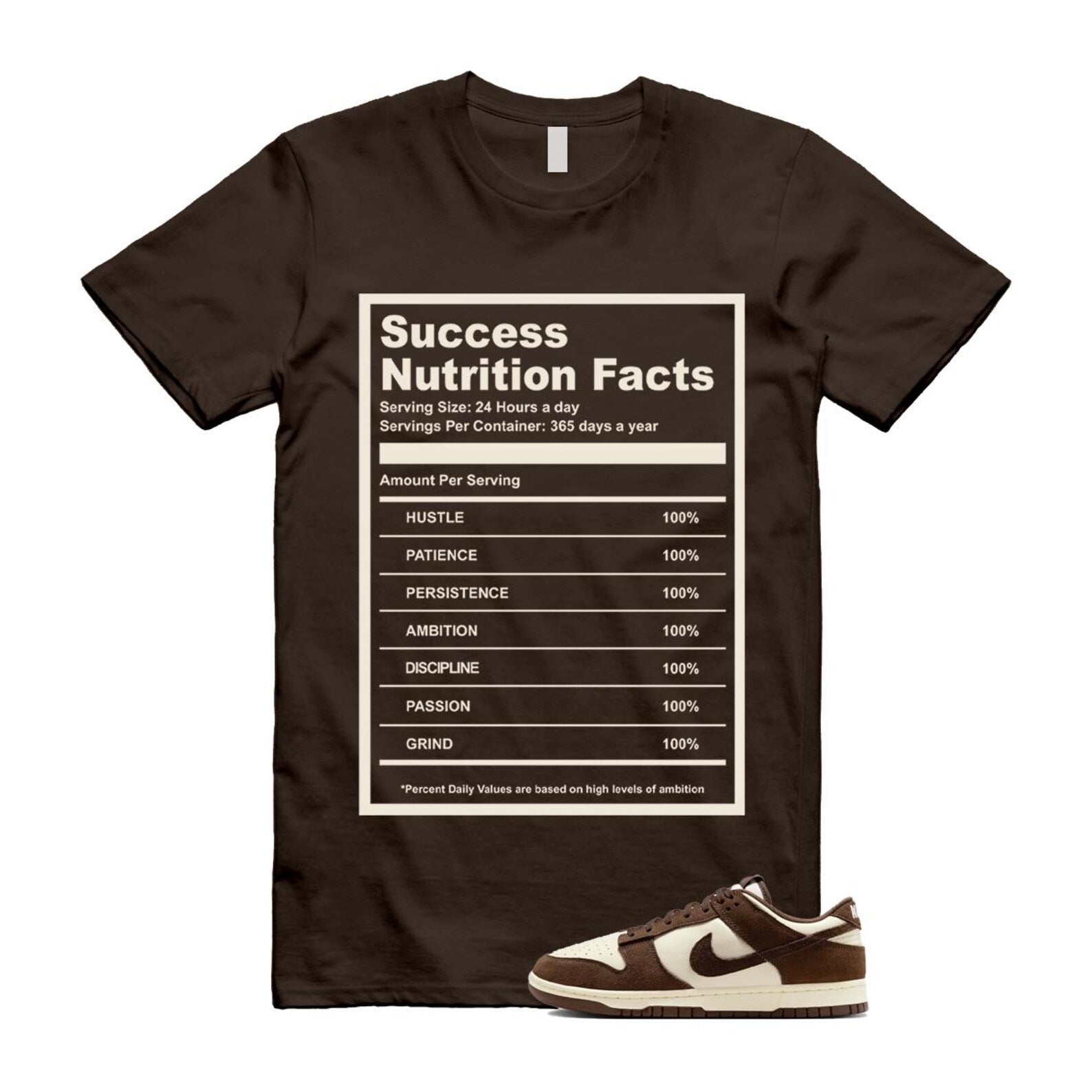 Dunk Baroque Brown Pale Ivory T Shirt Match SUCC FQ8249-104 T-Shirt, Sneaker Match Tee