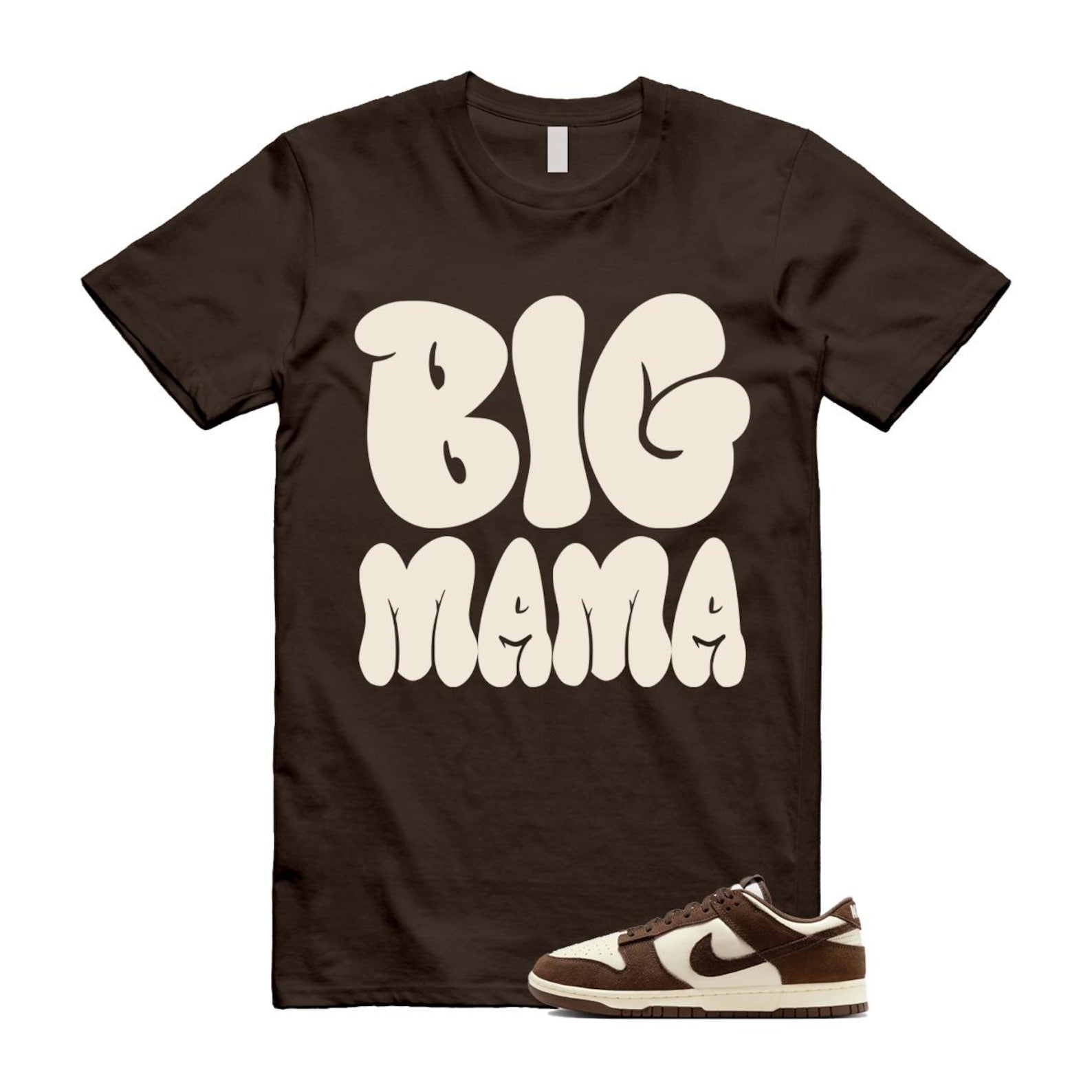 Dunk Baroque Brown Pale Ivory T Shirt Match MAMA FQ8249-104 T-Shirt, Sneaker Match Tee