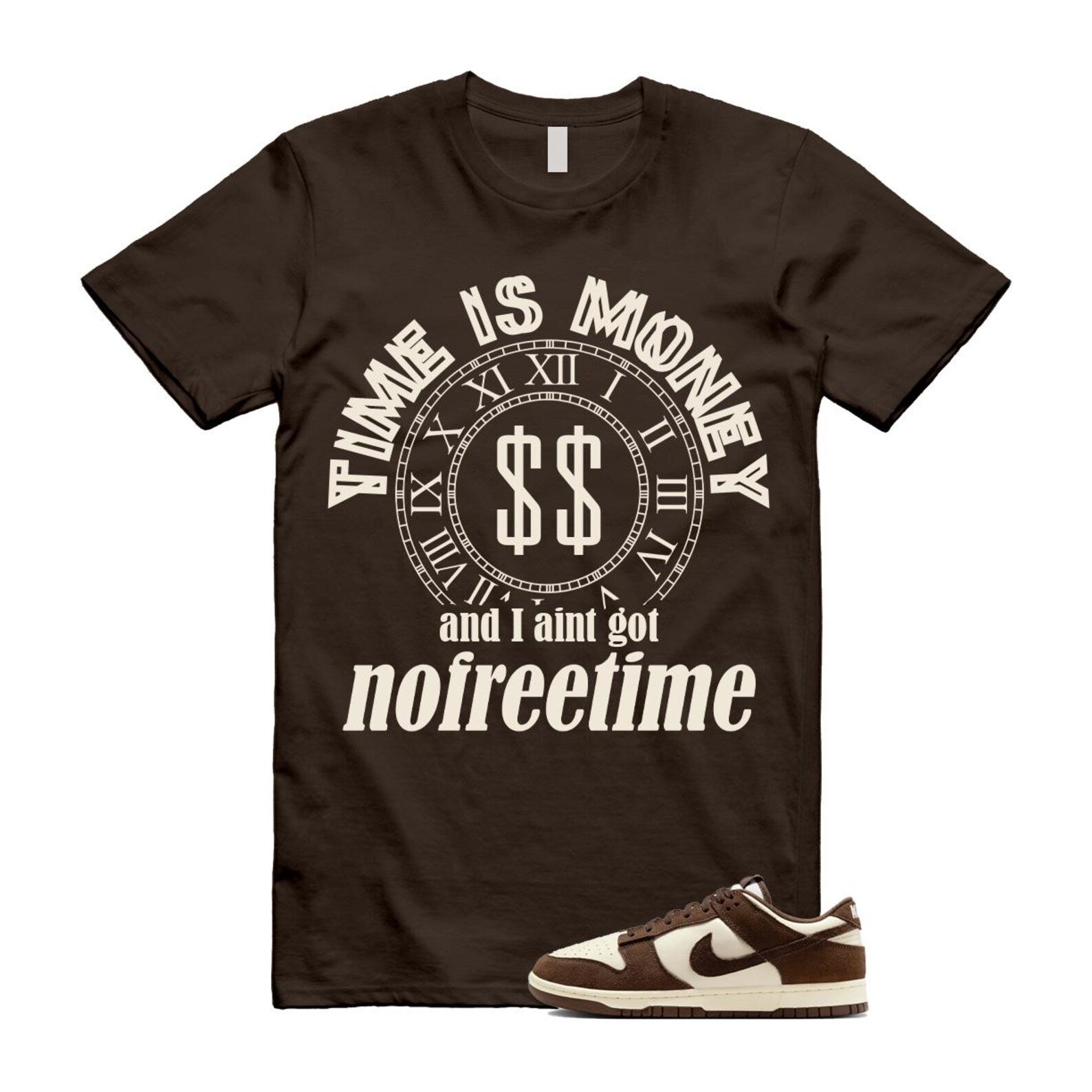 Dunk Baroque Brown Pale Ivory T Shirt Match FREE FQ8249-104 T-Shirt, Sneaker Match Tee
